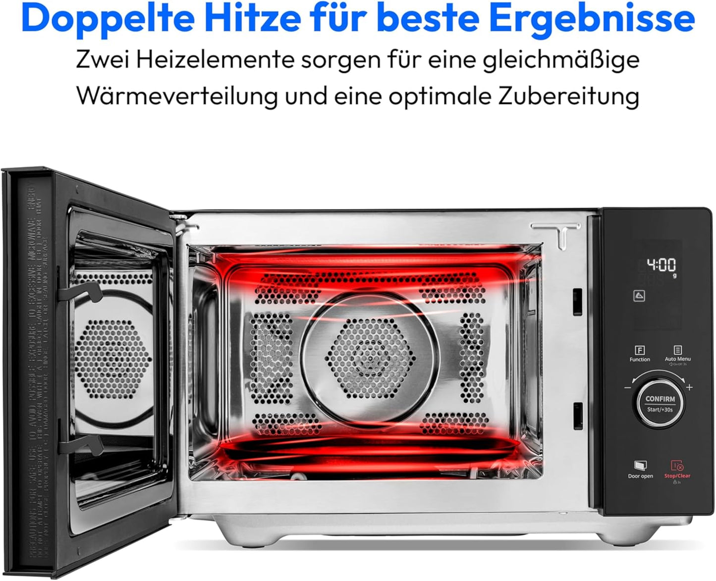 Mikrowelle mit Grill & Heissluft (Modell MD12041), 25 Liter Ober-Unter Grill + Heissluft