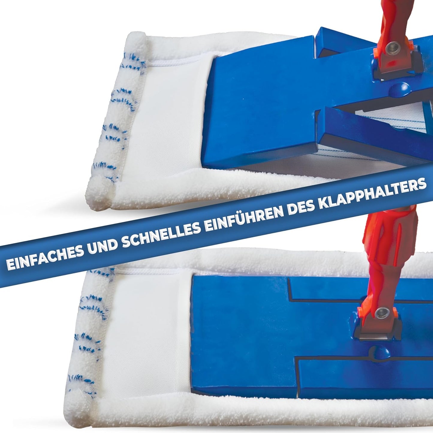 5 Stück Microfaser-Moppbezüge mit Abrasivstreifen (50cm), 5