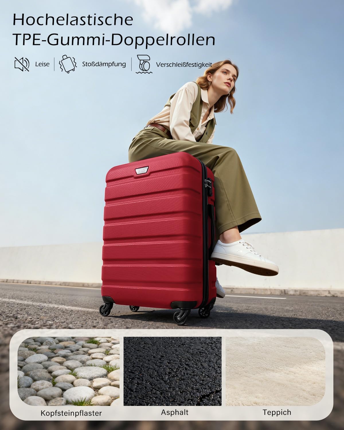 2-teiliges Kofferset, Set-2tlg(L + XL) Spinell Rot
