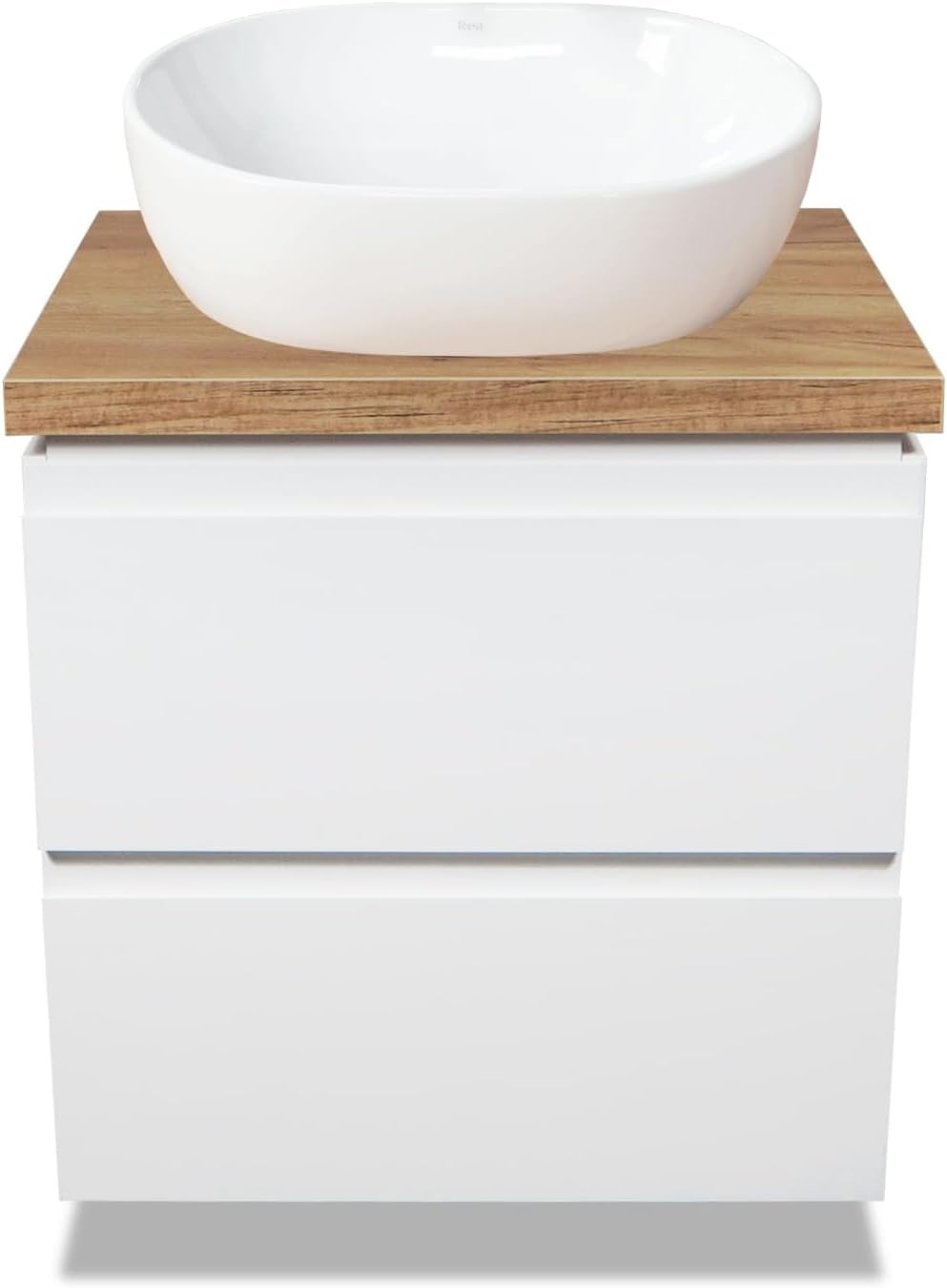 Unterschrank-Set mit Aufsatzwaschbecken, 1. Moduo Weiss 50 + Amelia 48