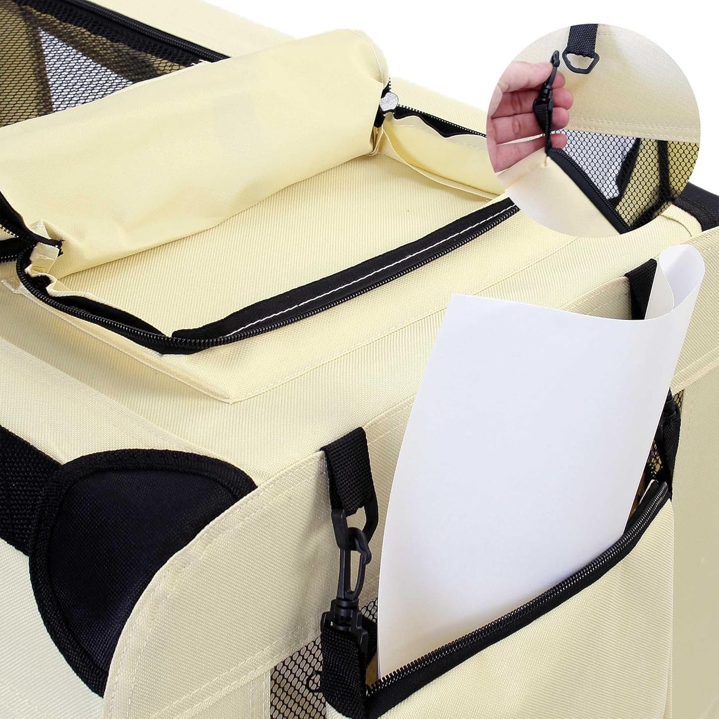 Faltbare Transportbox für Haustiere, 82 x 56 x 58 cm|beige