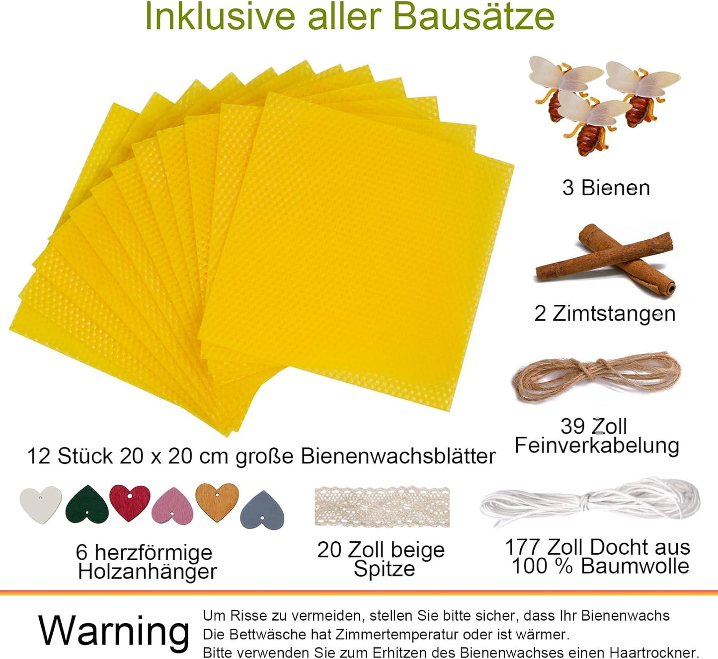 Bienenwachs-Kerzenherstellungsset, Natürliches Gelb