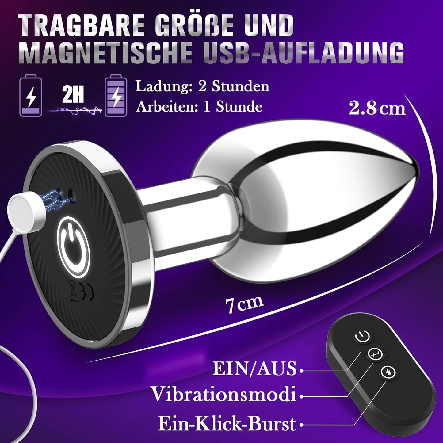 App-gesteuerter Analvibrator mit KI-Unterstützung, 61g