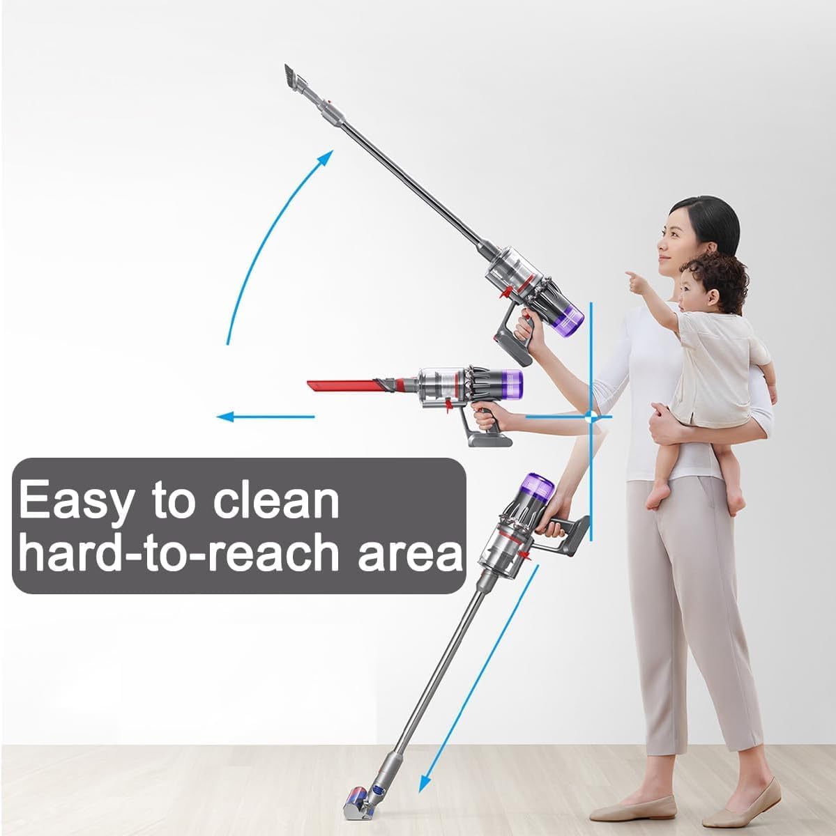 Verlängerungsstab für Dyson V7-V15 Staubsauger, Silbergrau