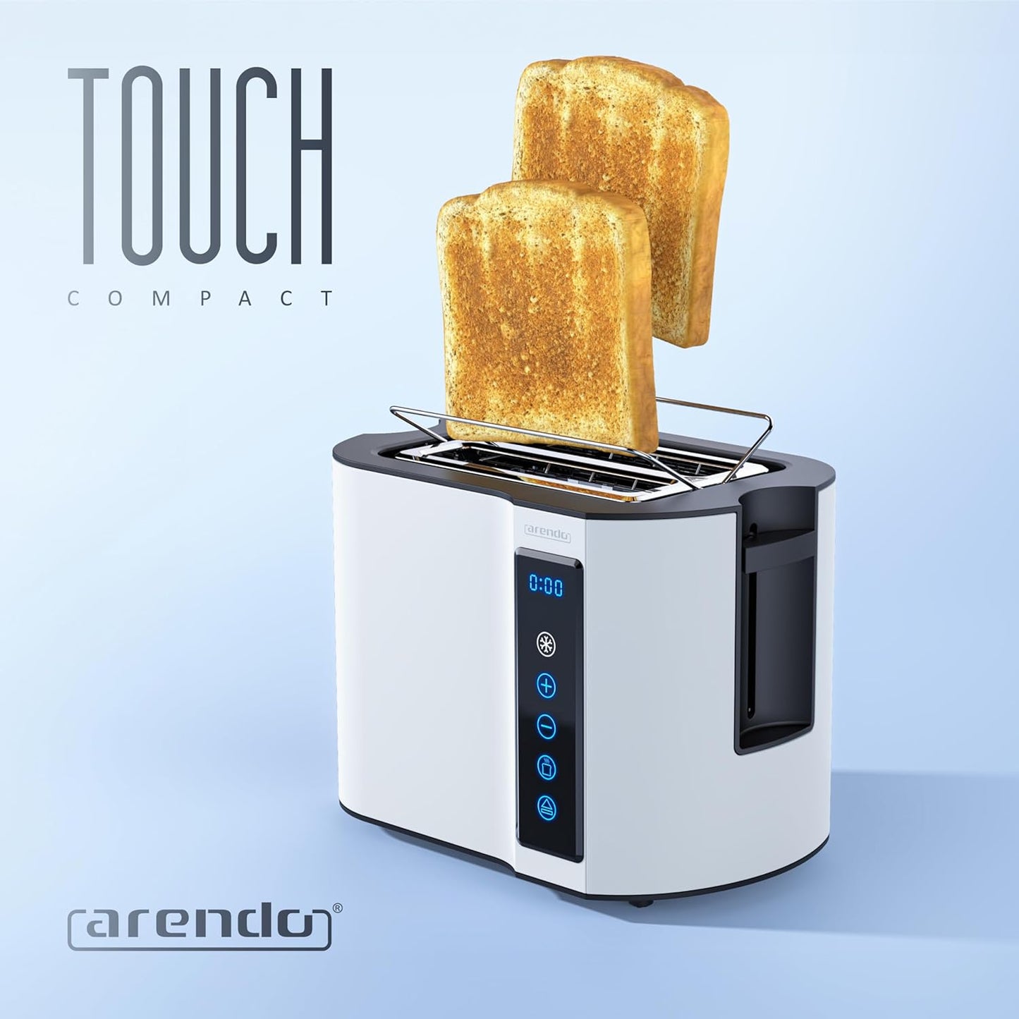 Touch Toaster mit Display und Brotscheibenzentrierung, B: Weiß