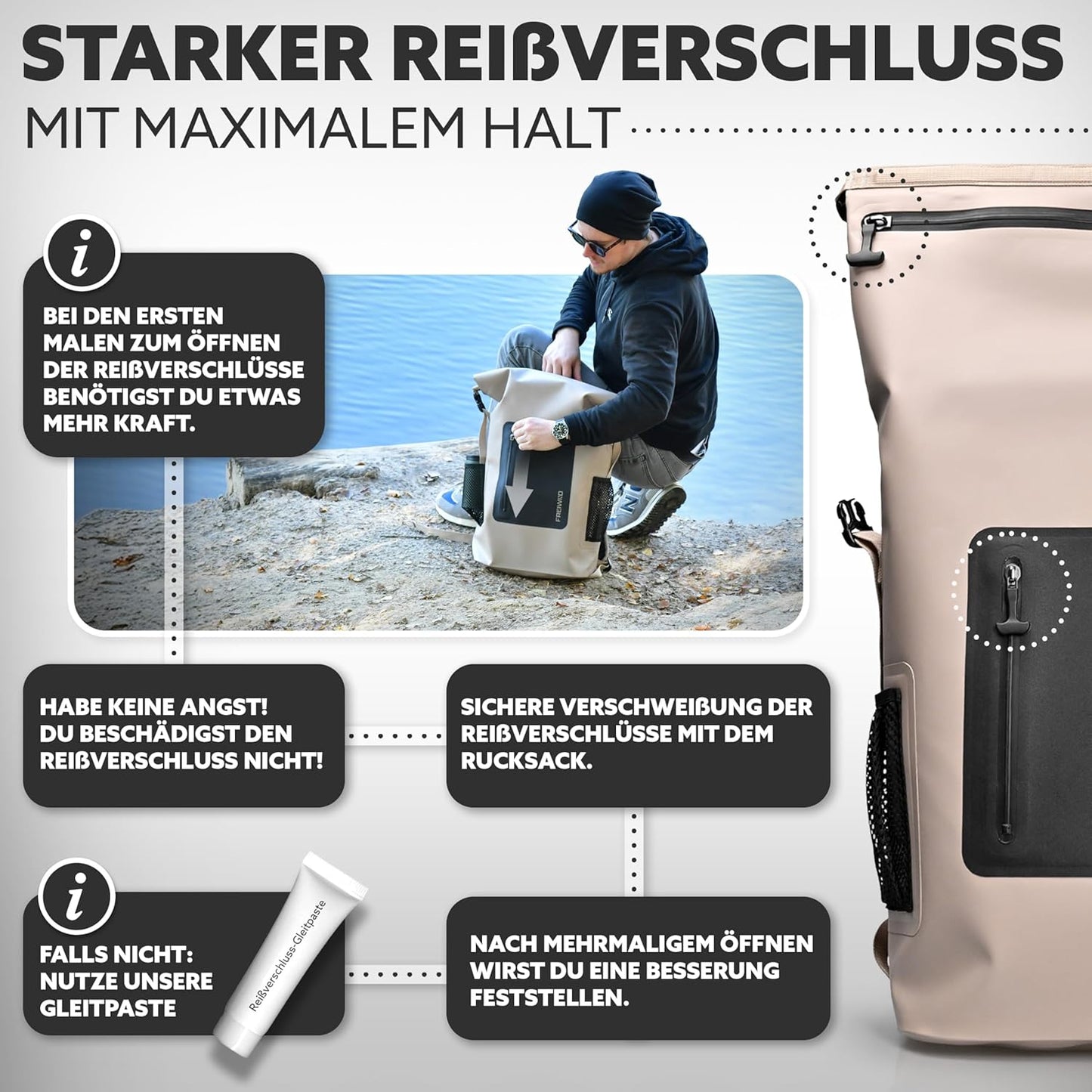 Wasserdichter Tauch-Rucksack mit Laptopfach