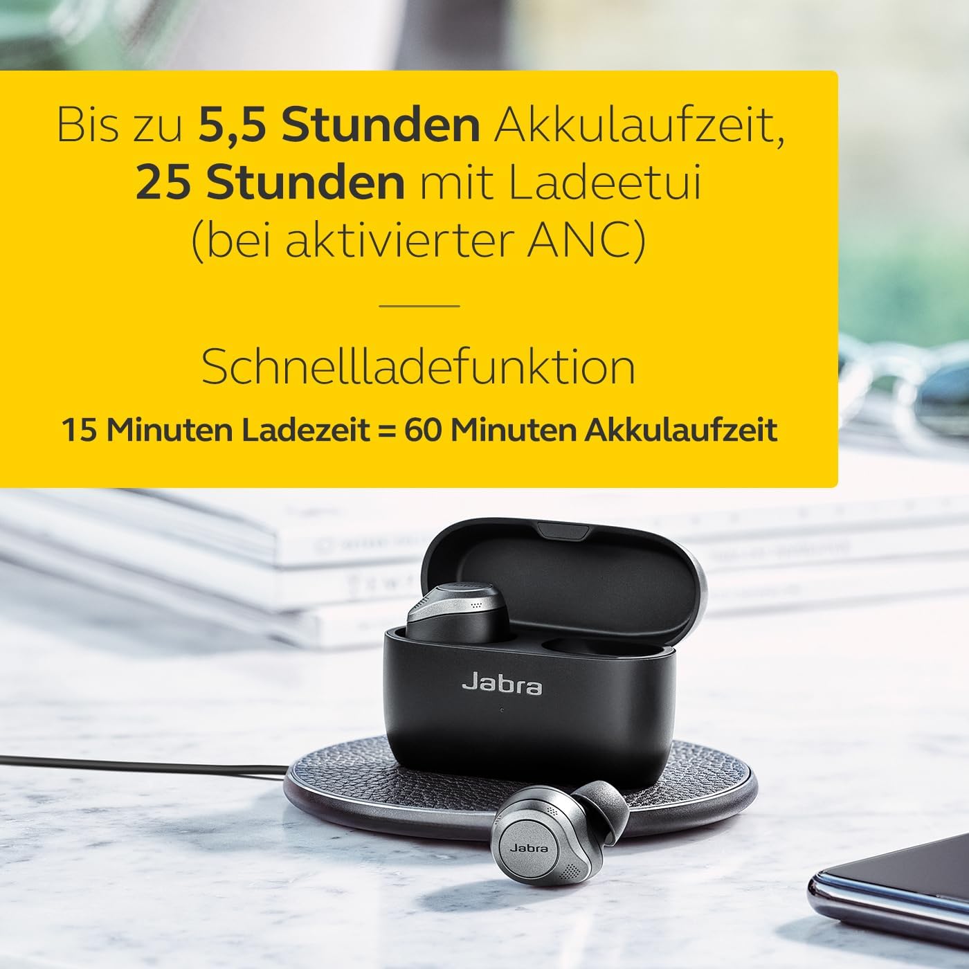 Elite 85t True Wireless In-Ear Kopfhörer mit Geräuschunterdrückung, Elite 85t Titanium Black