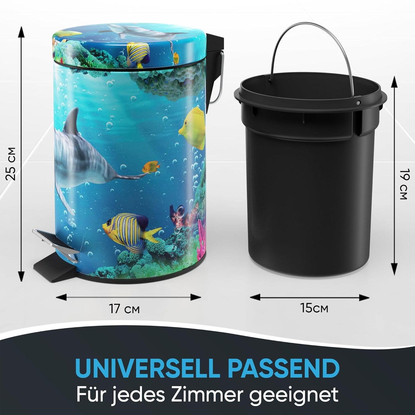 Kosmetikeimer mit Absenkautomatik, Delphin