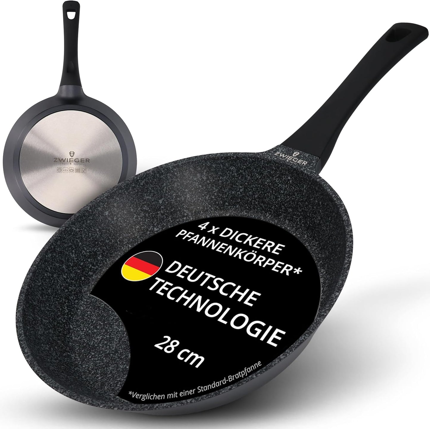 Hochwertige Bratpfanne 28 cm, Antihaft, Induktion geeignet, 28 cm