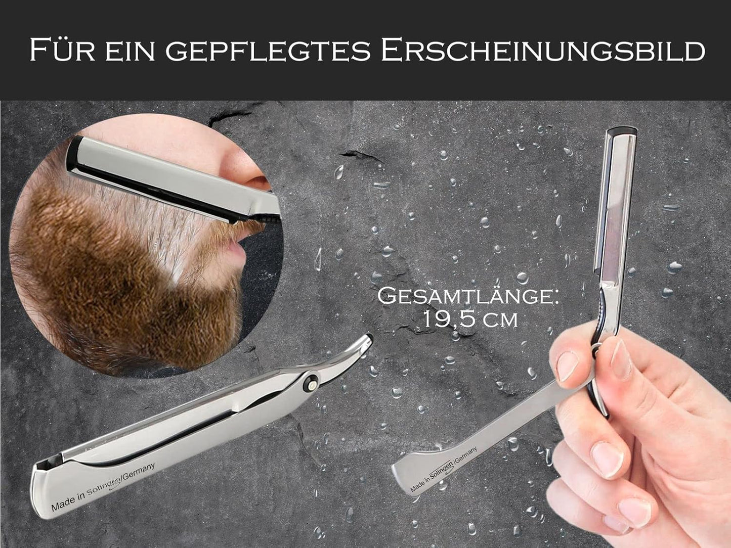 Rasiermesser mit Wechselklingen, Silber
