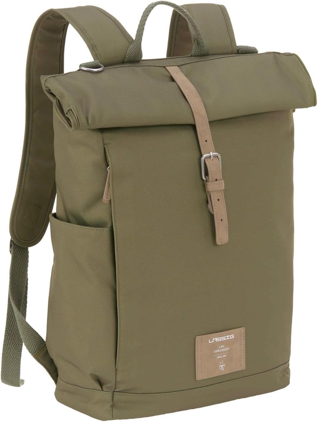 Wickeltasche mit Wickelunterlage und Flaschenhalter, Grün