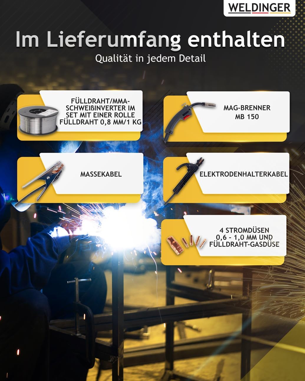 Fülldrahtschweissgerät ME 130 mini Flux Set + Zubehör, mini FLUX