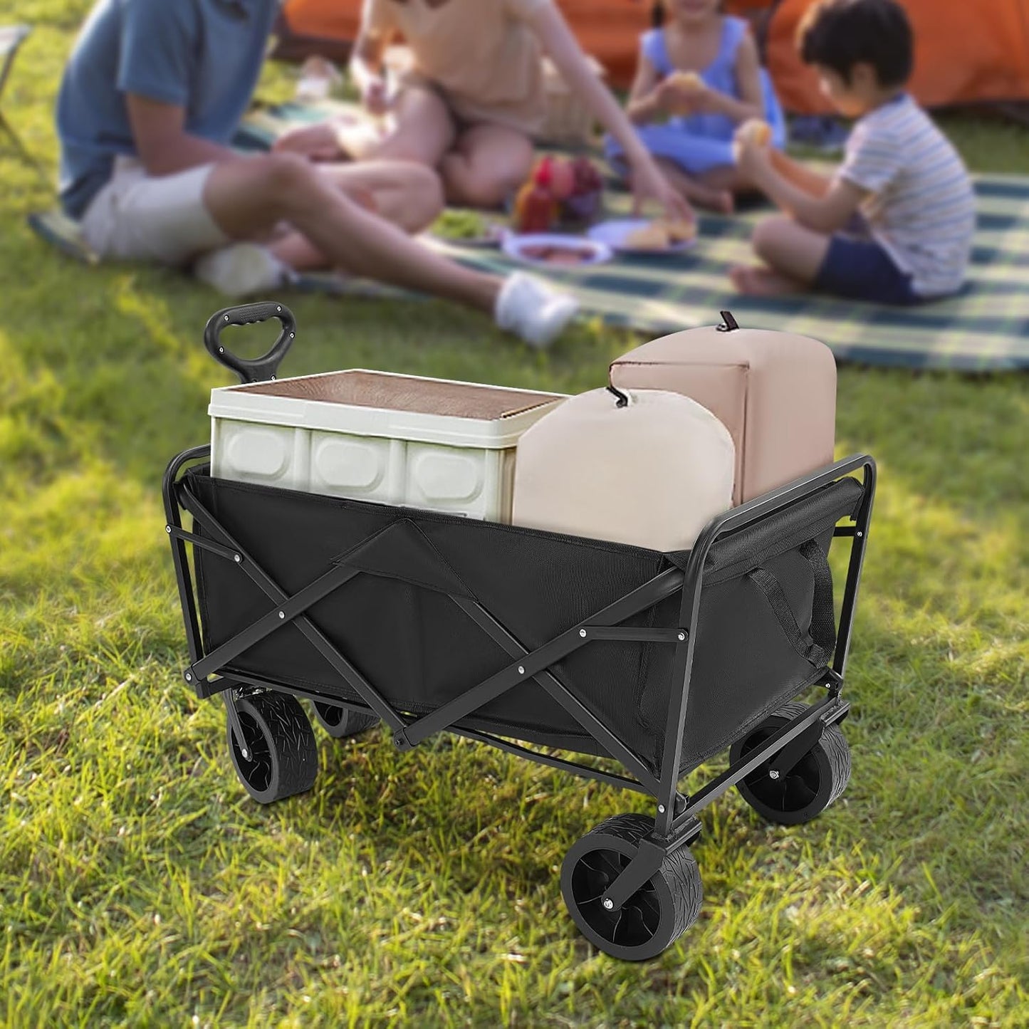 Klappbarer Strandwagen, Schwarz