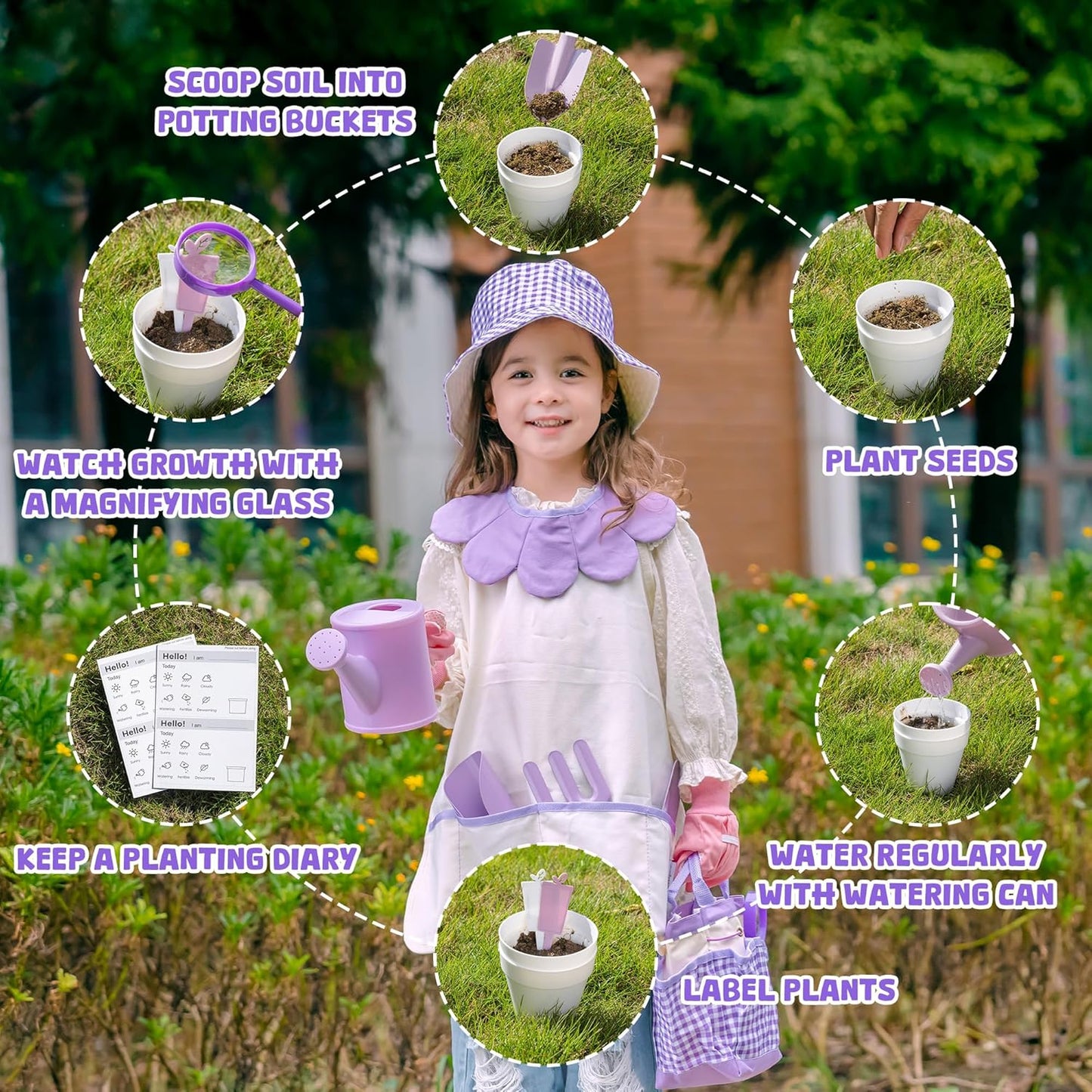 Kinder-Gartenset, Violett