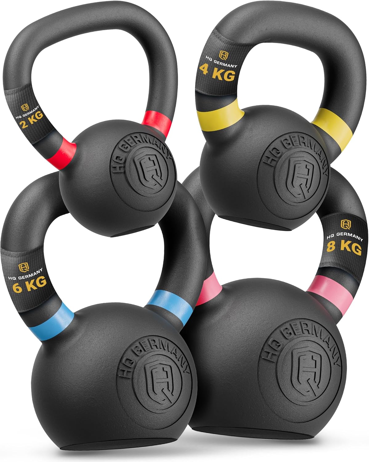 Powdercoat Kettlebell, +Starter-Set (2+4+6+8KG)