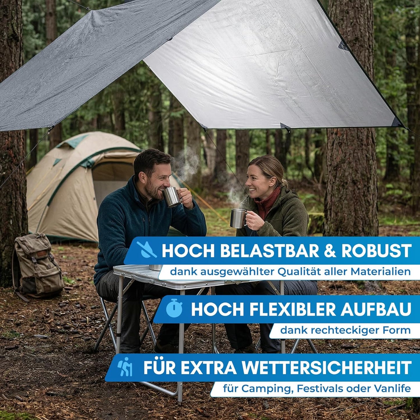 Wasserdichtes Tarp, Grau 300 x 400 cm