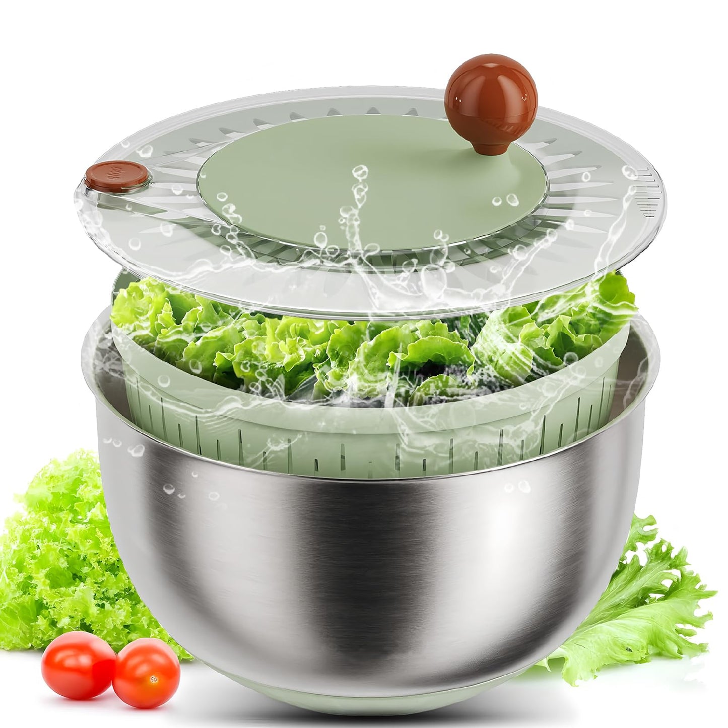 Salatschleuder mit Kurbelantrieb