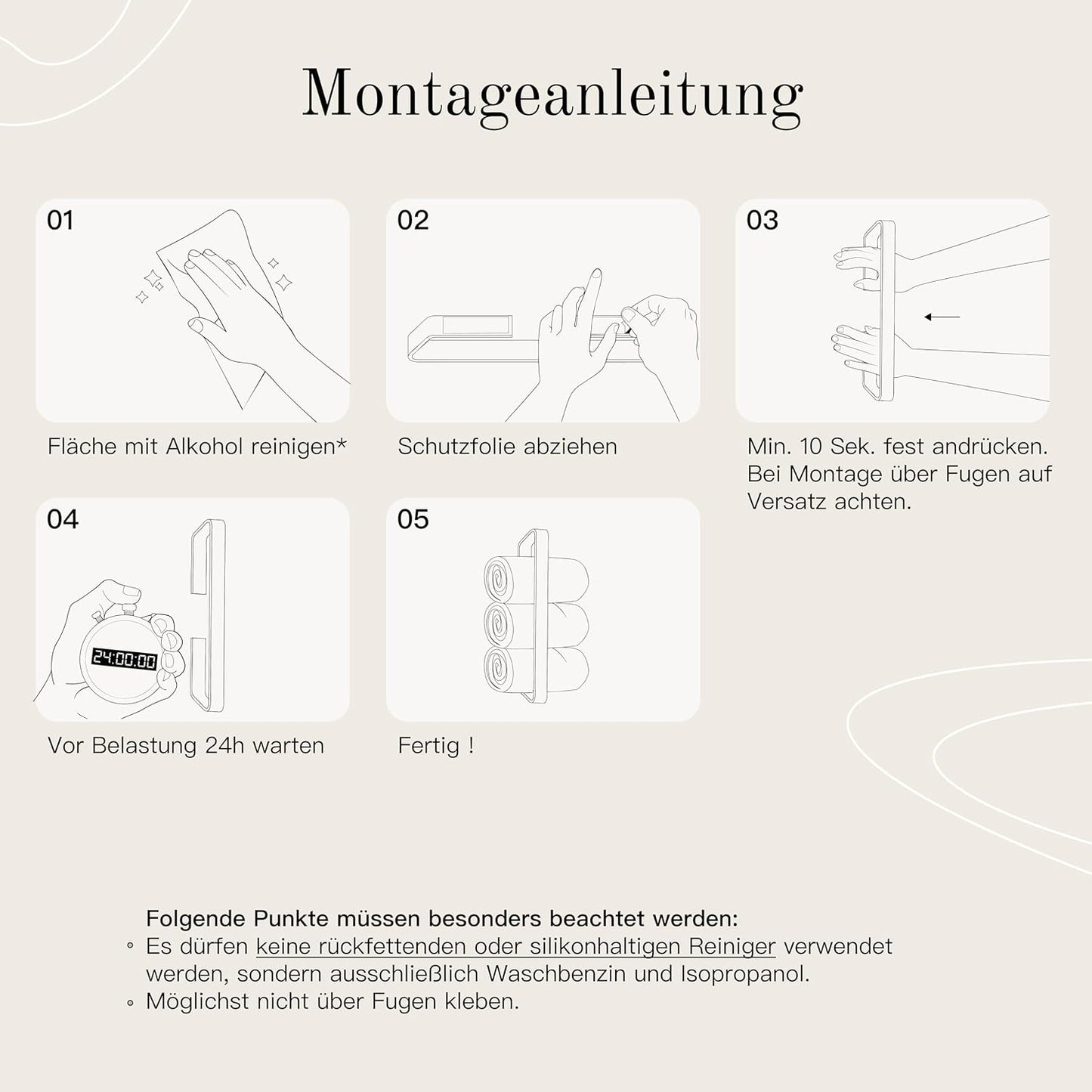 Selbstklebender Handtuchhalter, Schwarz