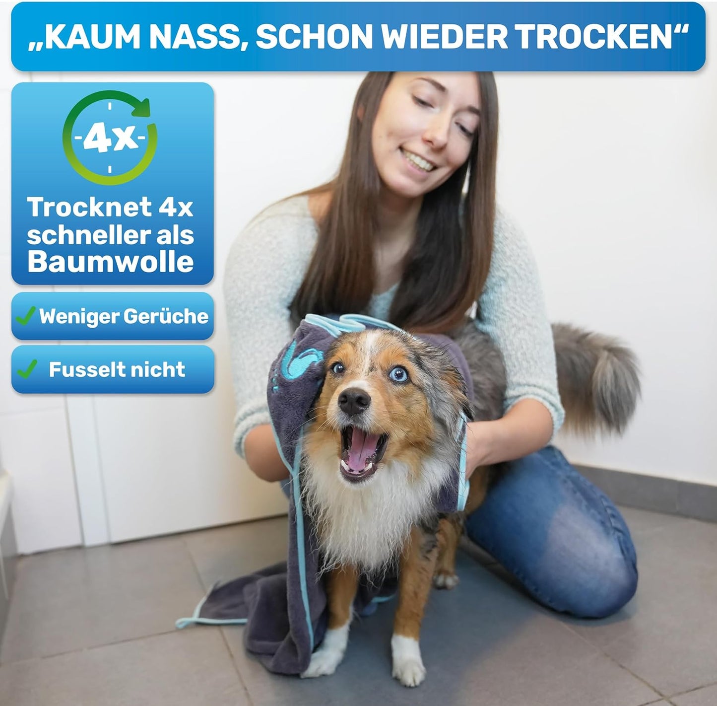 2 x Hundehandtücher, 2x Hundehandtuch