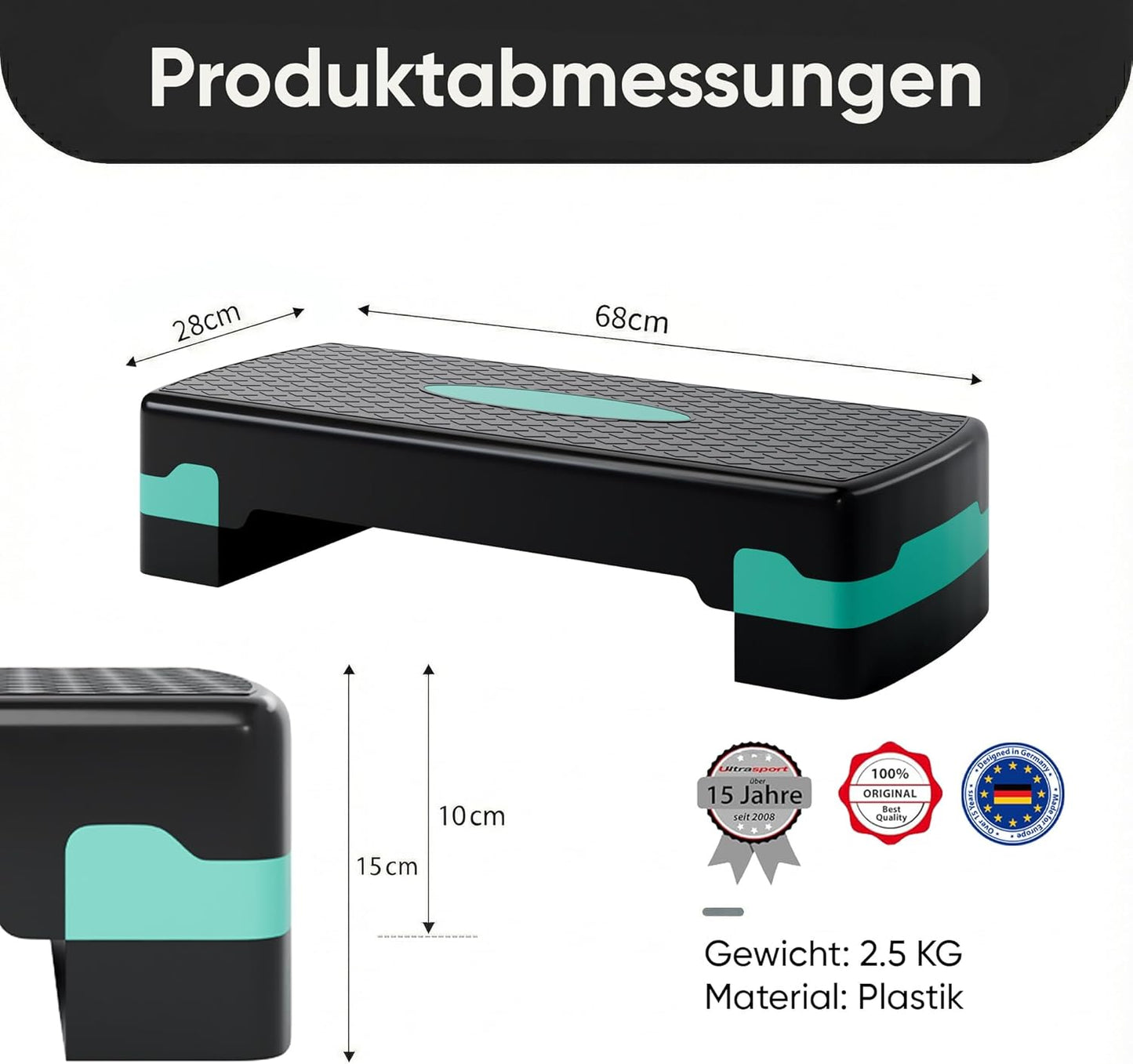 Aerobic Steppbrett, 2-fach Höhenverstellbar