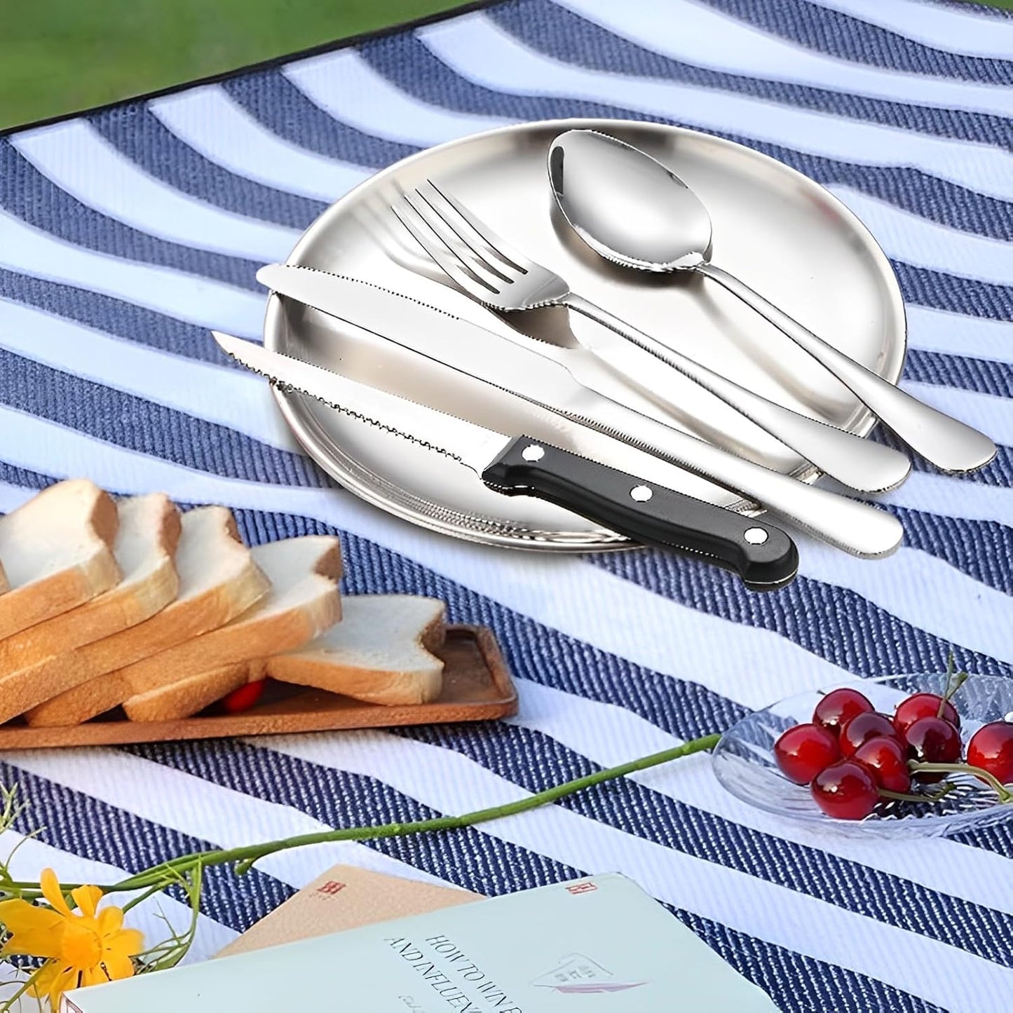 Camping Geschirr Set für zwei Personen, Silber Set
