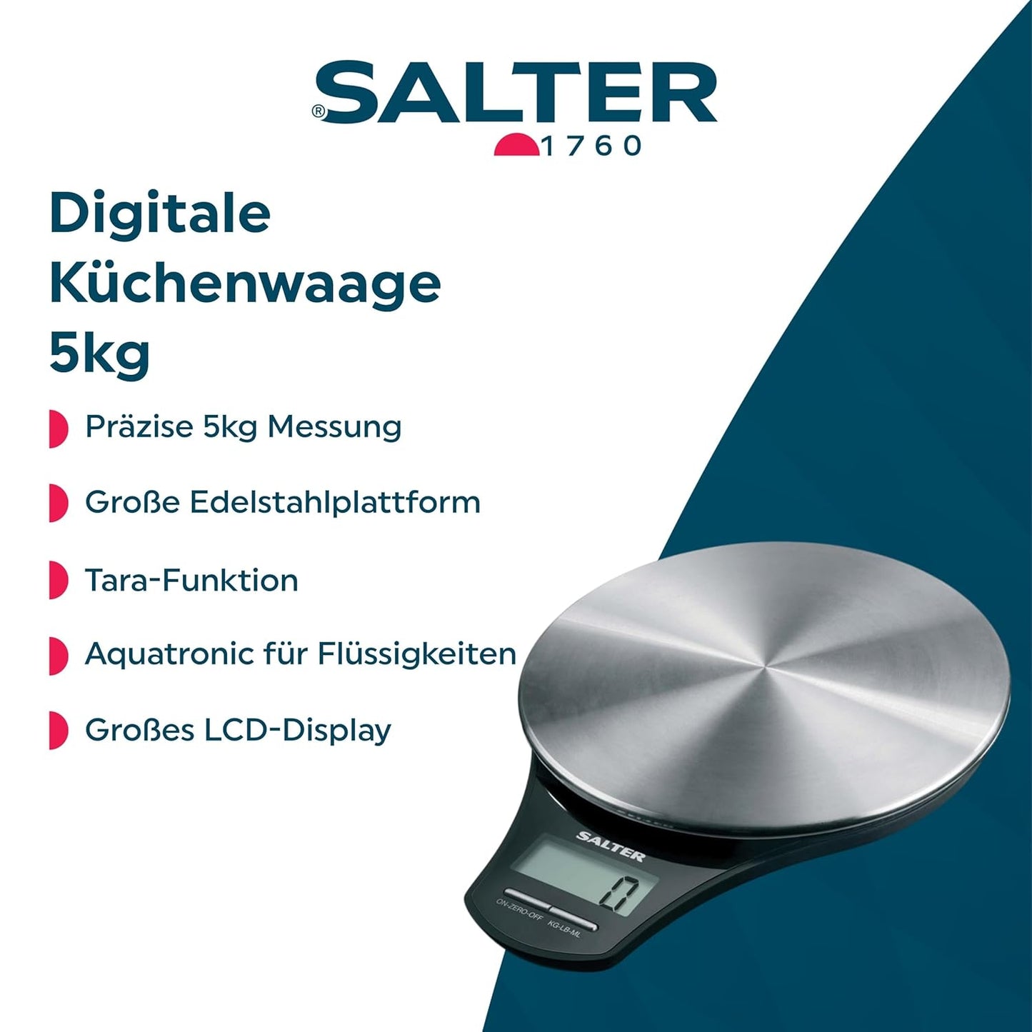 Digitale Küchenwaage mit Flüssigkeitsmessung