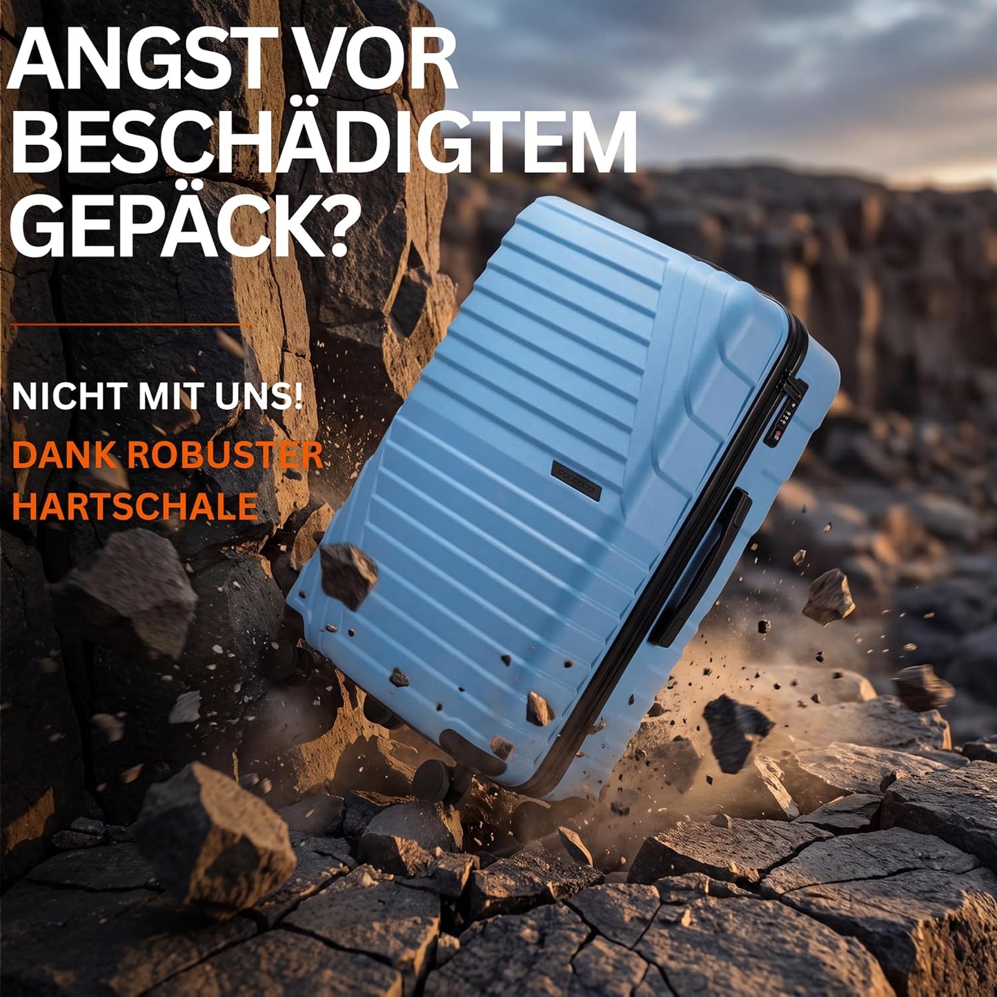 Hartschalenkoffer XL, Blau XL