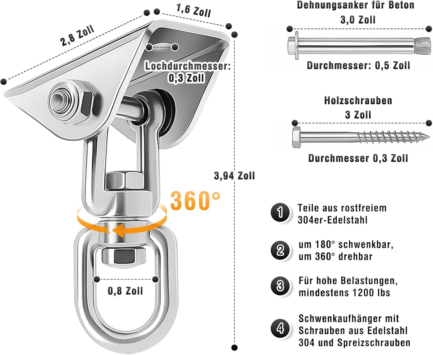 360° drehbare Liebesschaukel mit extra breitem Sitz, Red