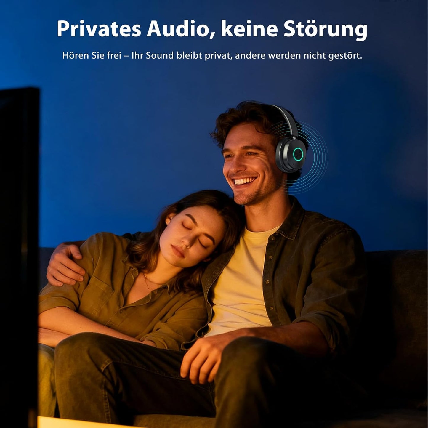 Kabellose TV-Kopfhörer mit Ladestation, Black