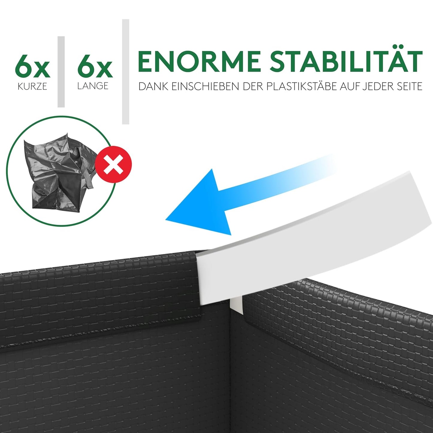 Faltbares Mülleimer-Set, XL Maxi Black Edition