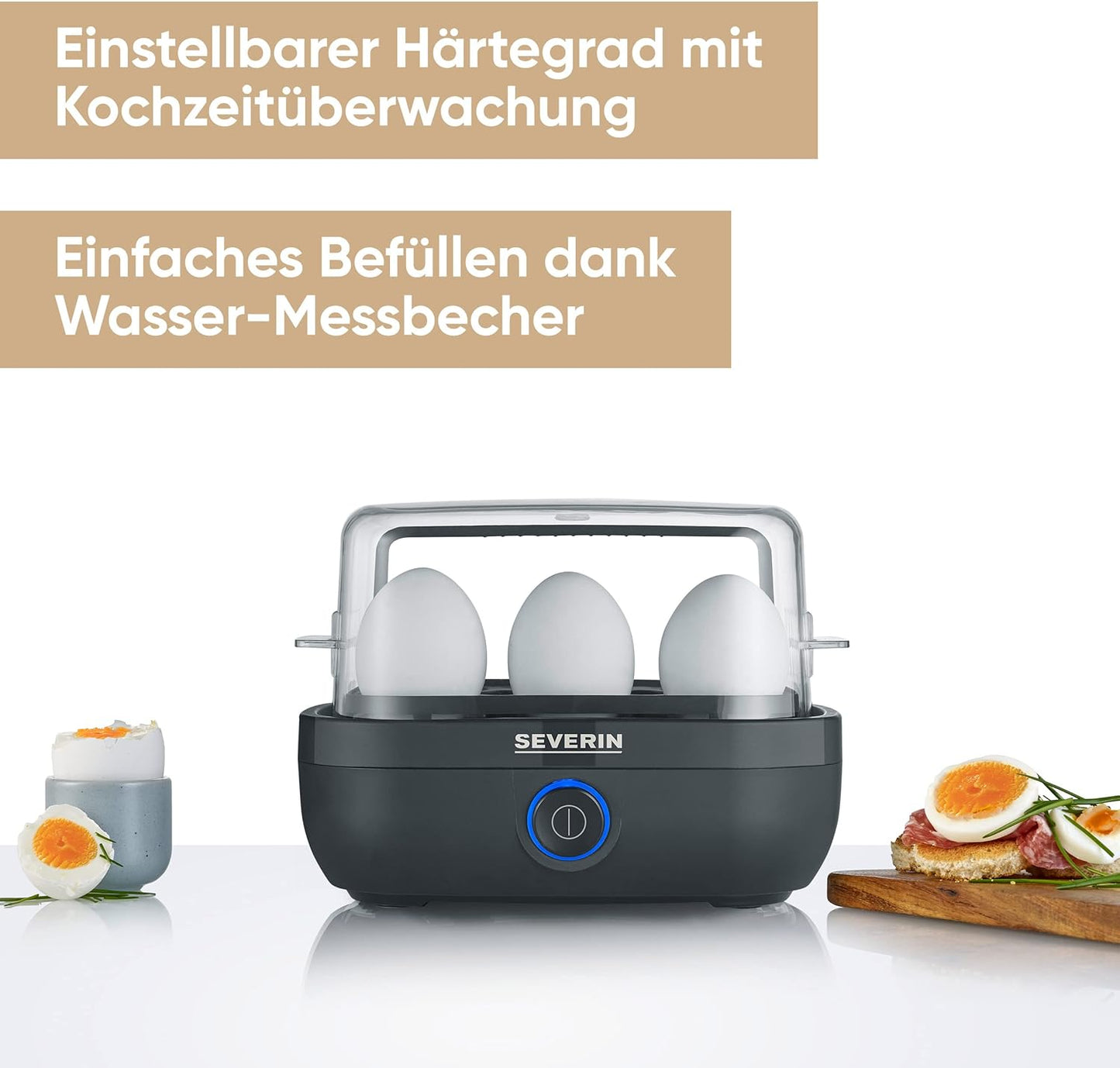 EK3166 Eierkocher, Schwarz mit Kochzeitüberwachung