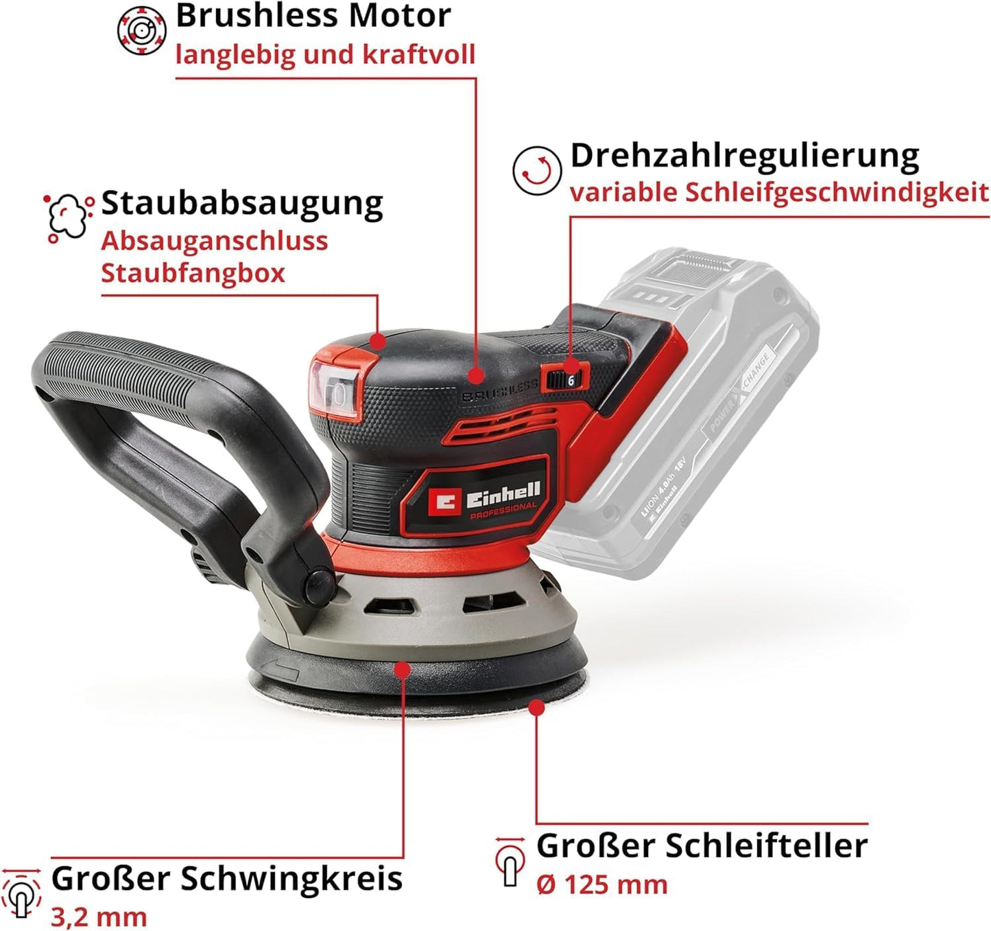 Akku-Exzenterschleifer TP-RS 18/32 Li BL-Solo