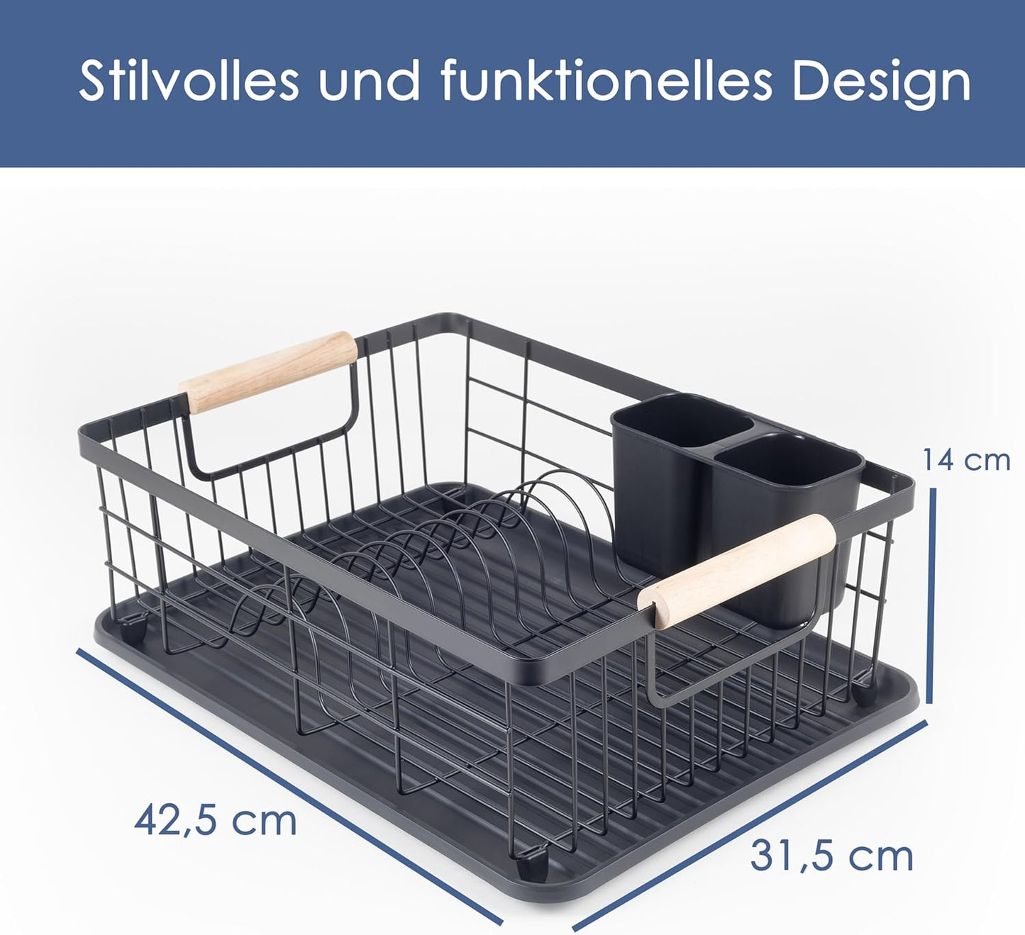 Abtropfgestell mit Besteckhalter, Geschirrständer