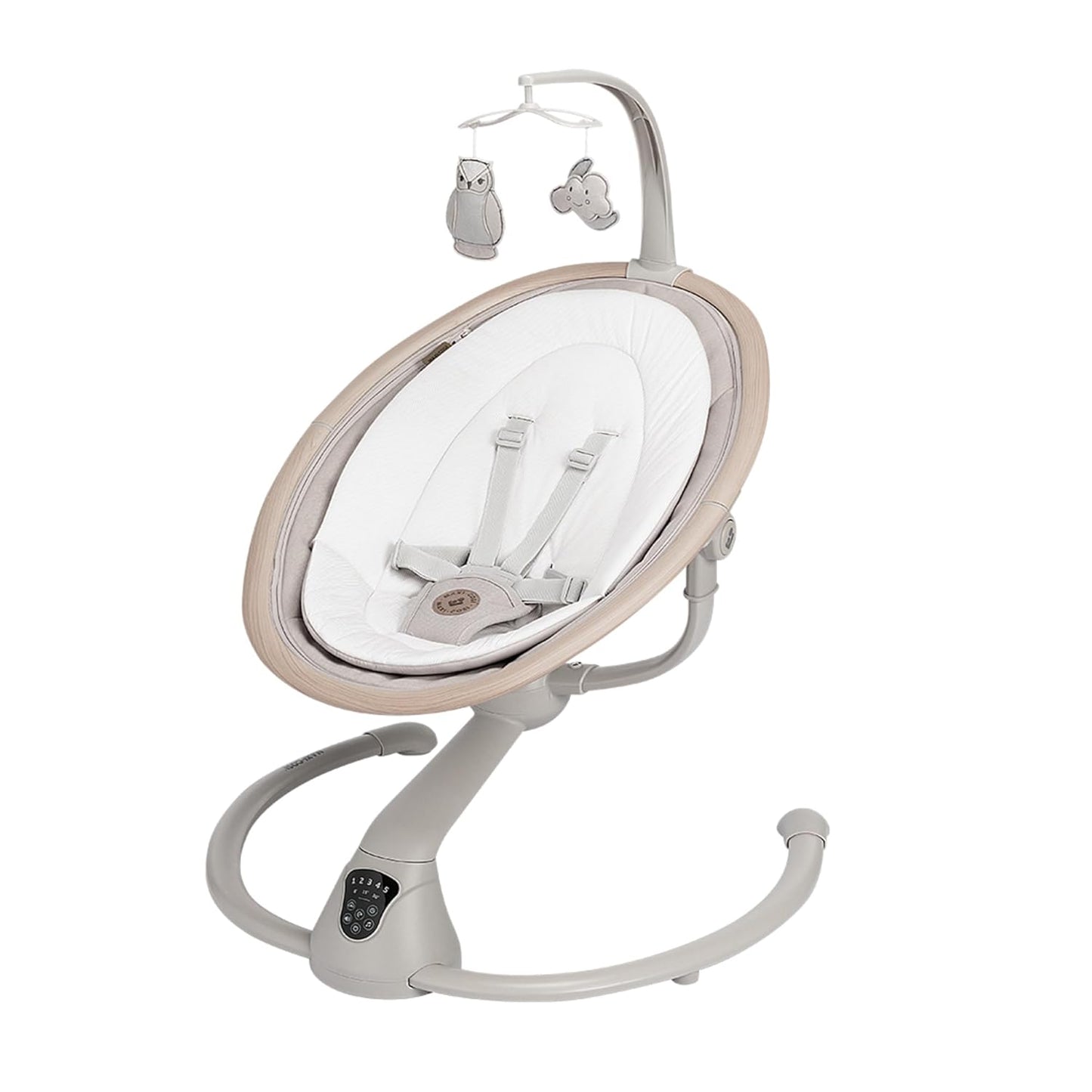 Elektrische Babyschaukel Cassia mit 360°-Drehung, Classic Beige, Cassia