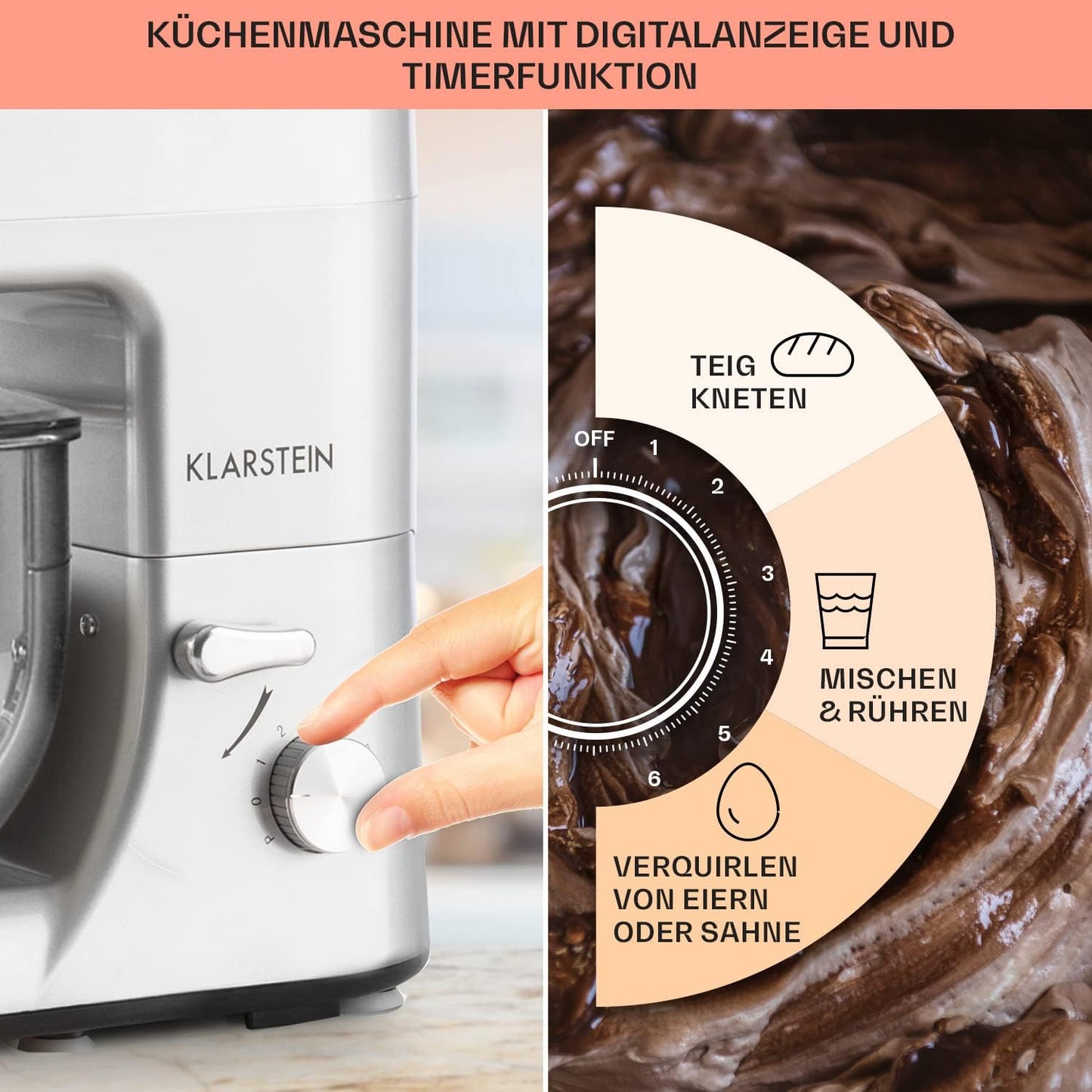 Küchenmaschine mit Fleischwolf und Mixer, Classic Silber