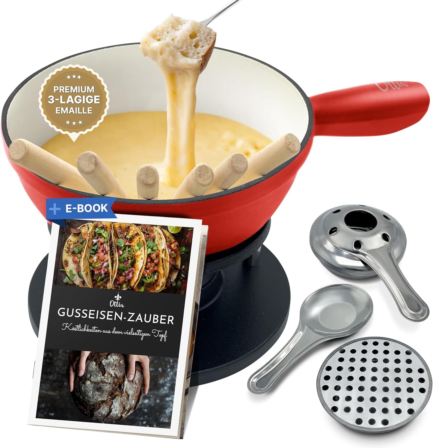 Fondue-Set, Rot