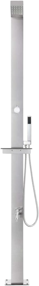 Gartendusche mit Bodenplatte, 80 x 62 x 5 cm Braun