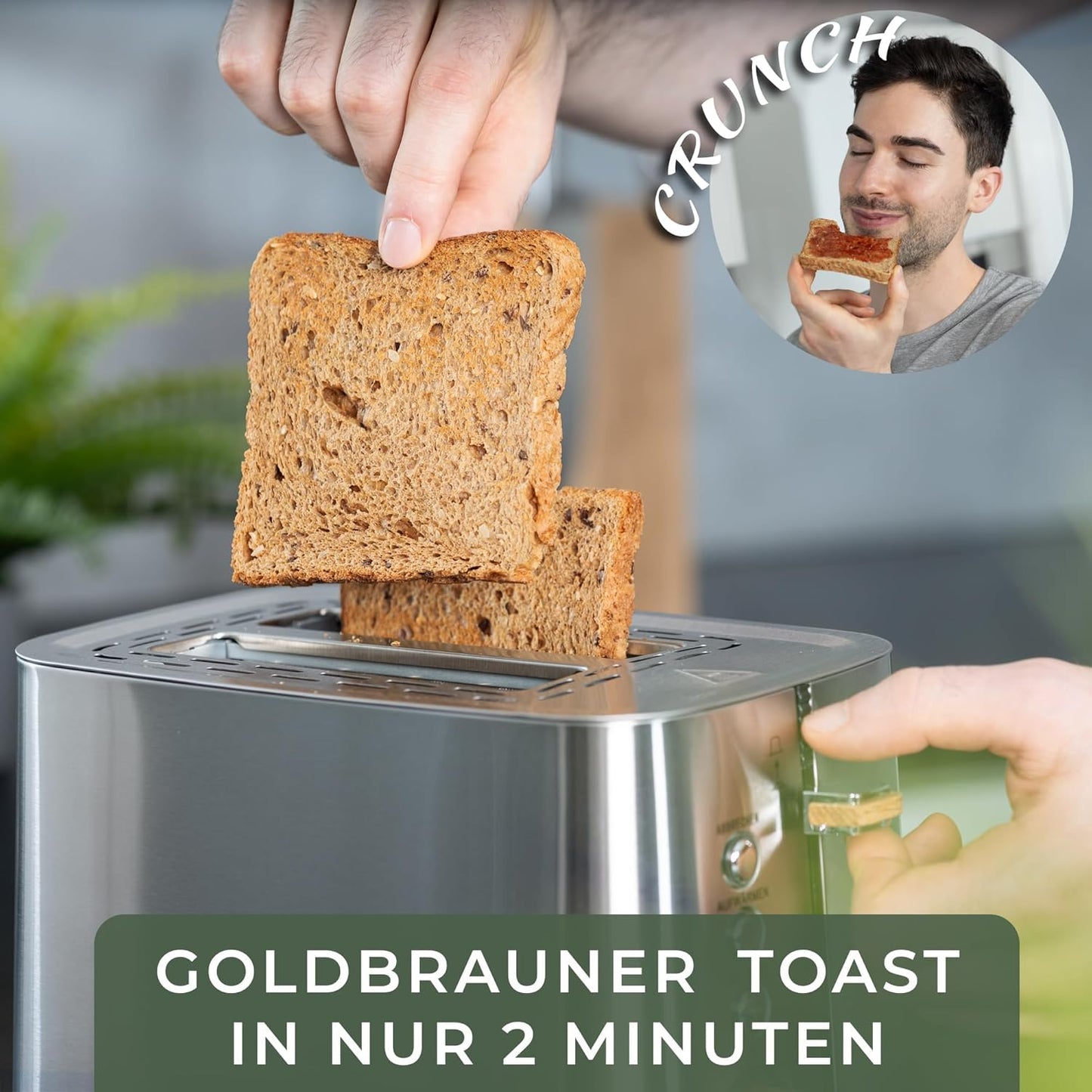 Edelstahl-Toaster, Toaster Edelstahl und Holz