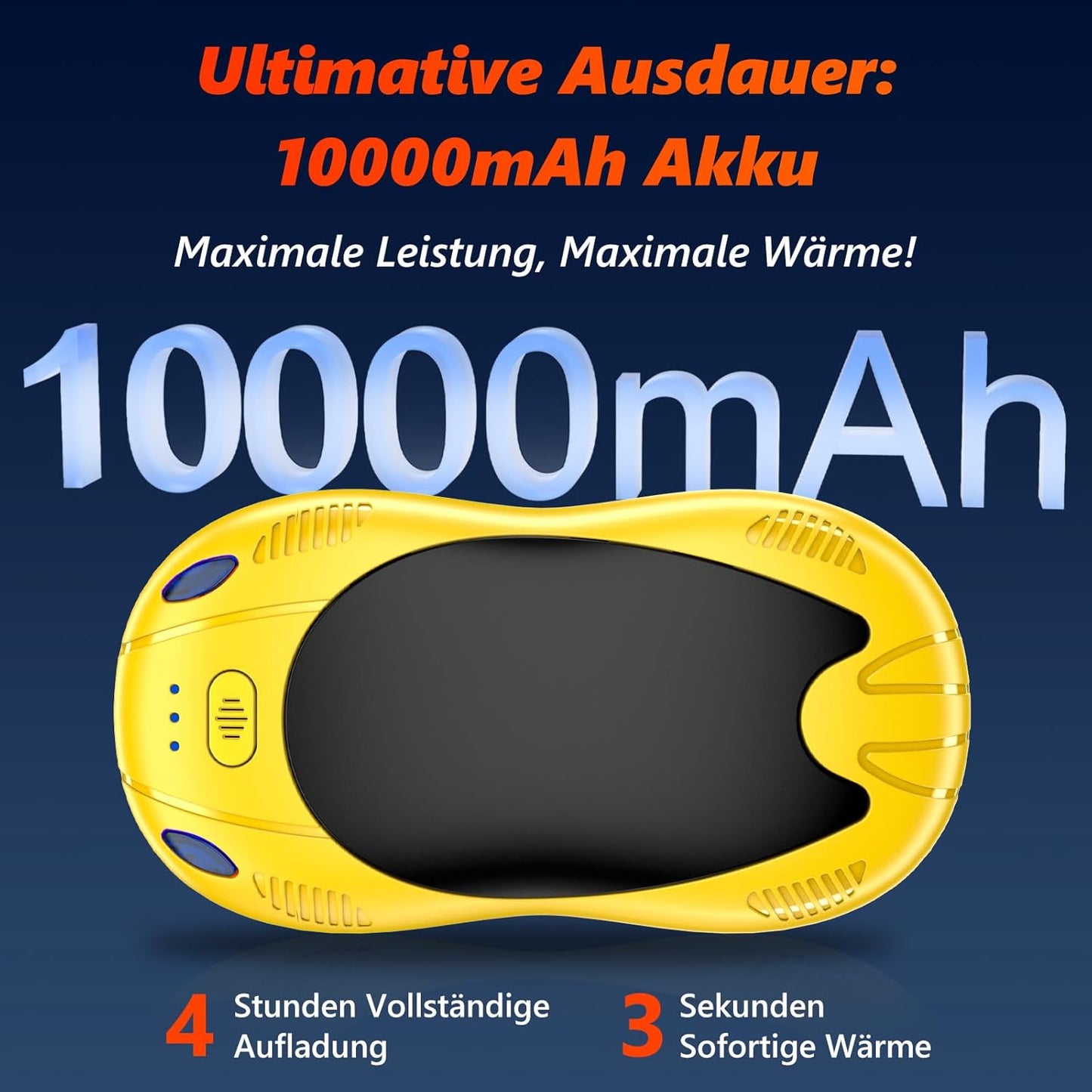 Elektrische Handwärmer im 2er-Set, wiederverwendbar, C-Gelb+schwarz