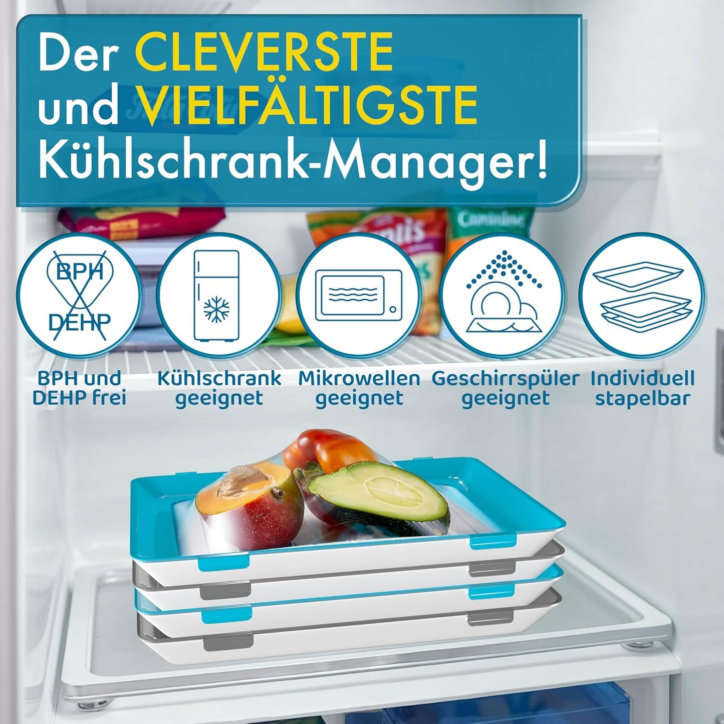 Aufschnittboxen-Set Click&Fresh, BPA-frei