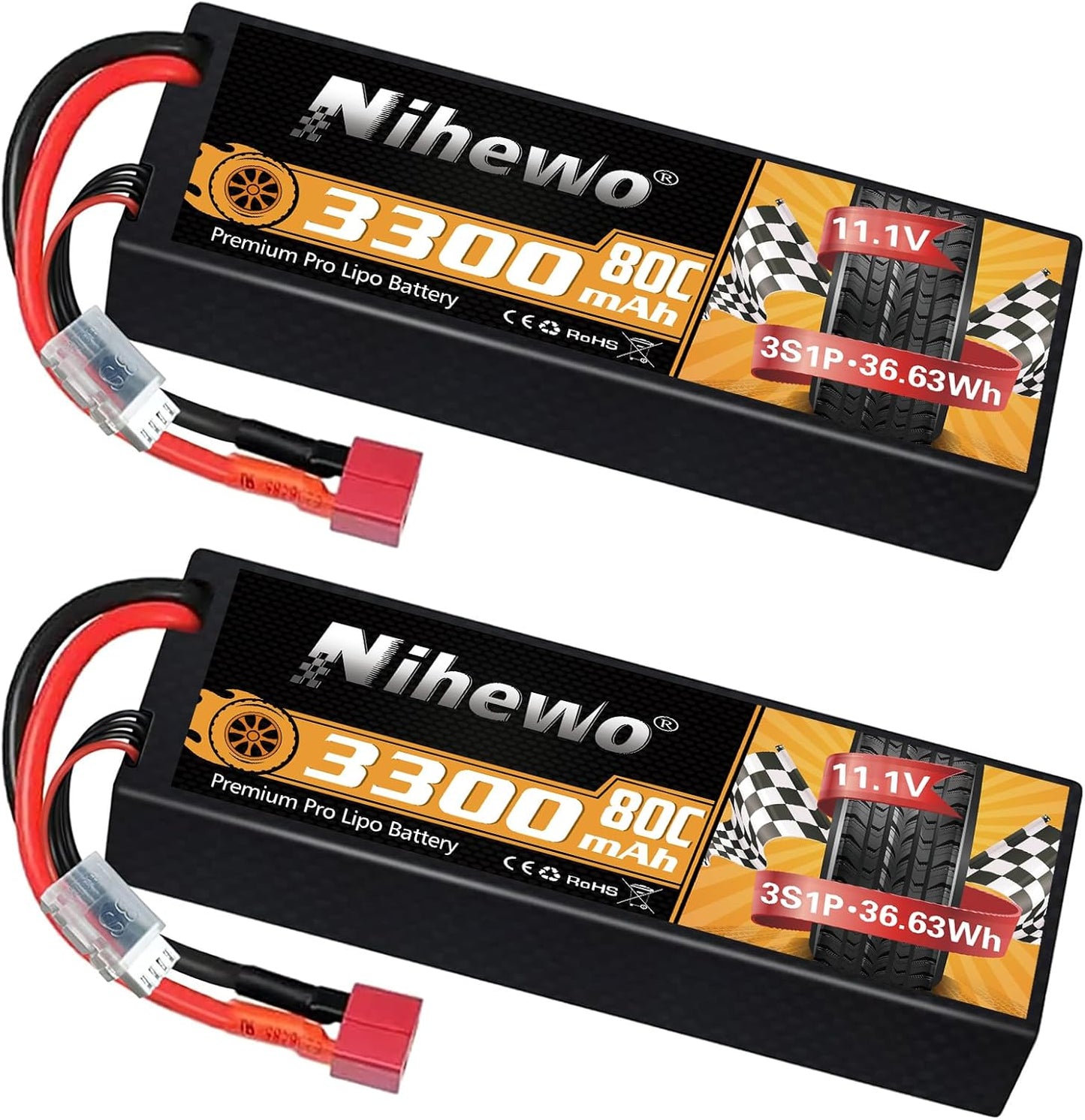 3S LiPo Akku-Set für RC Modelle, 2x 11.1v 3300mah