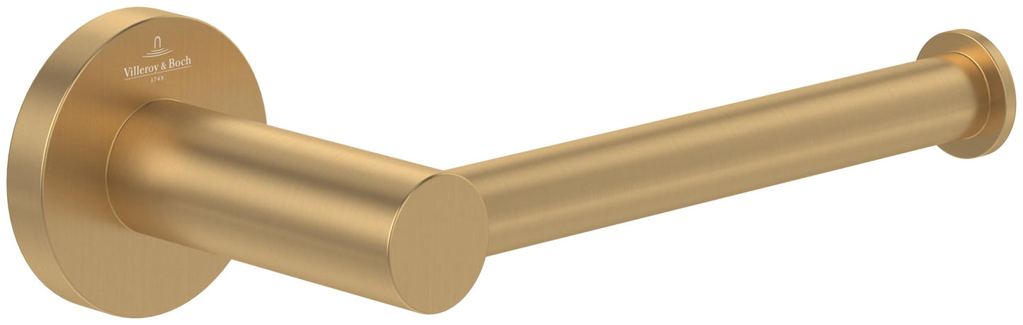 Elements - Tender Toilettenpapierhalter, Brushed Gold ohne Deckel rund