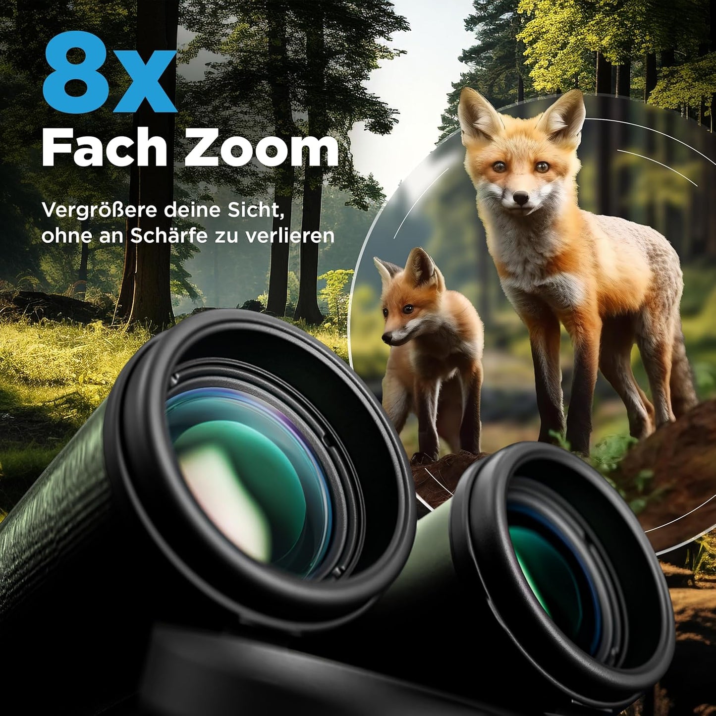 Fernglas 8x42 inkl. Hardcase, 8x42 Grün