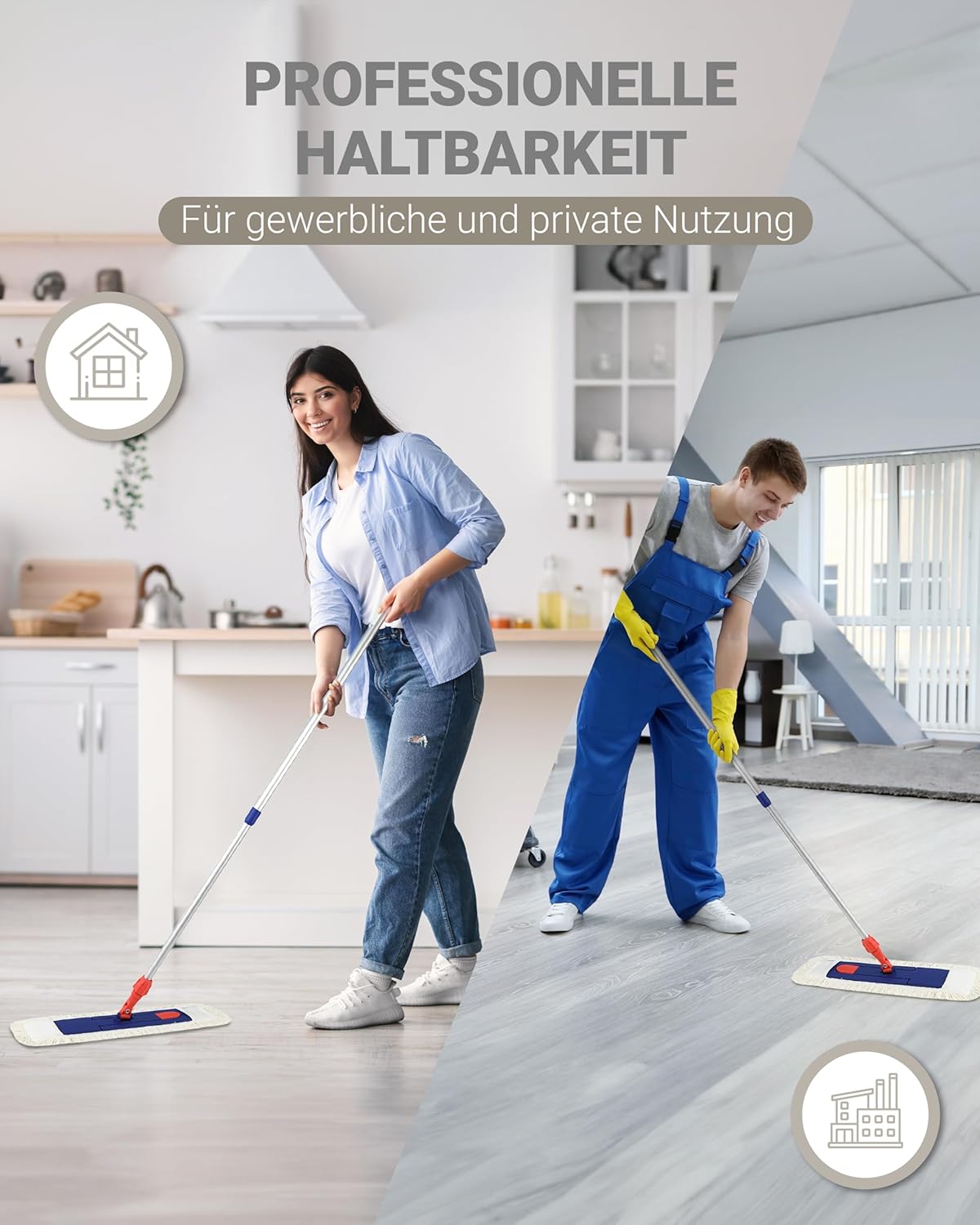 Profi Bodenwischer-Bezüge mit Aussenfransen, 5 Stück, 50cm 5