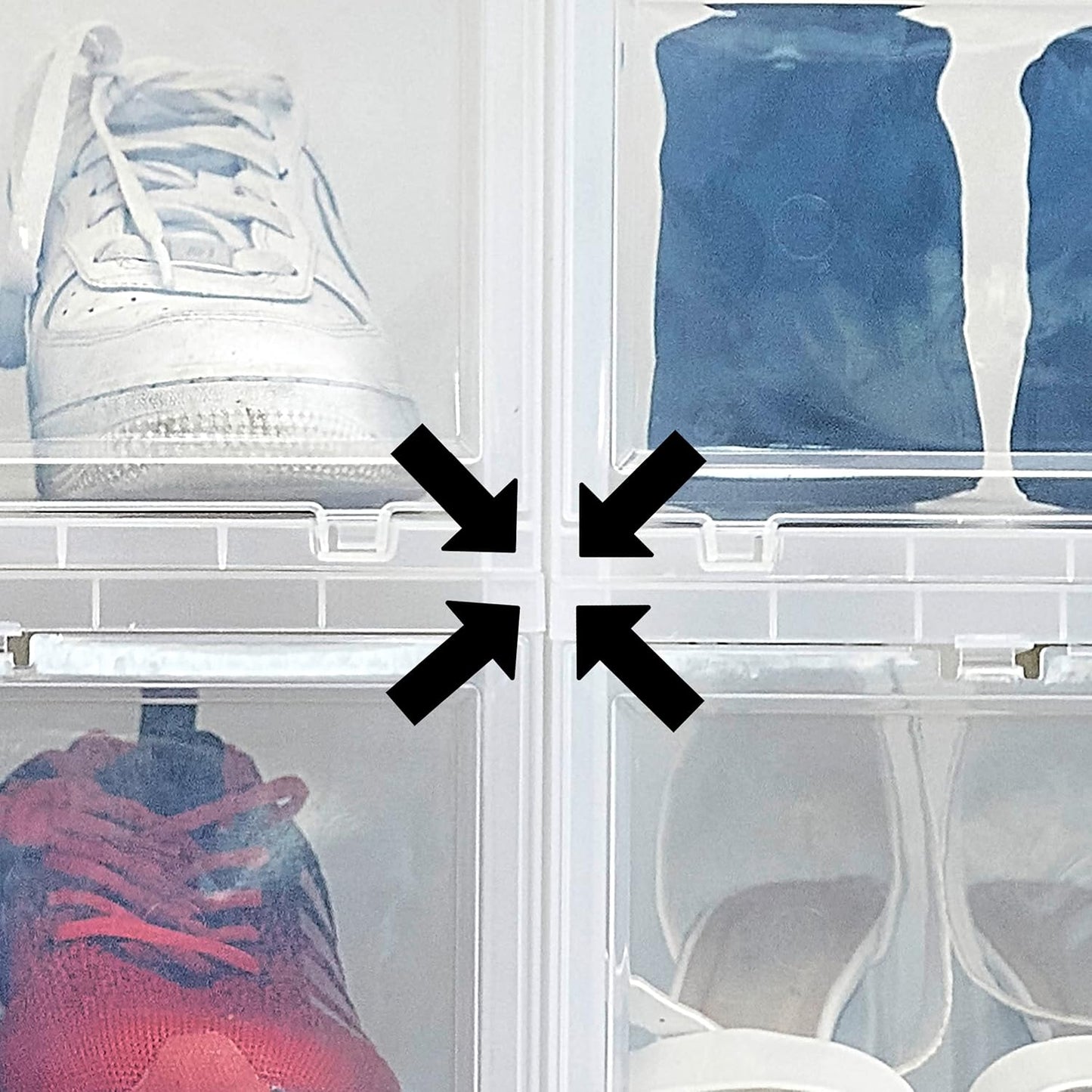 Transparente Schuhaufbewahrungsboxen-Set (6 Stück, stapelbar), Transparent B22 x T32 x H18/6er-Set