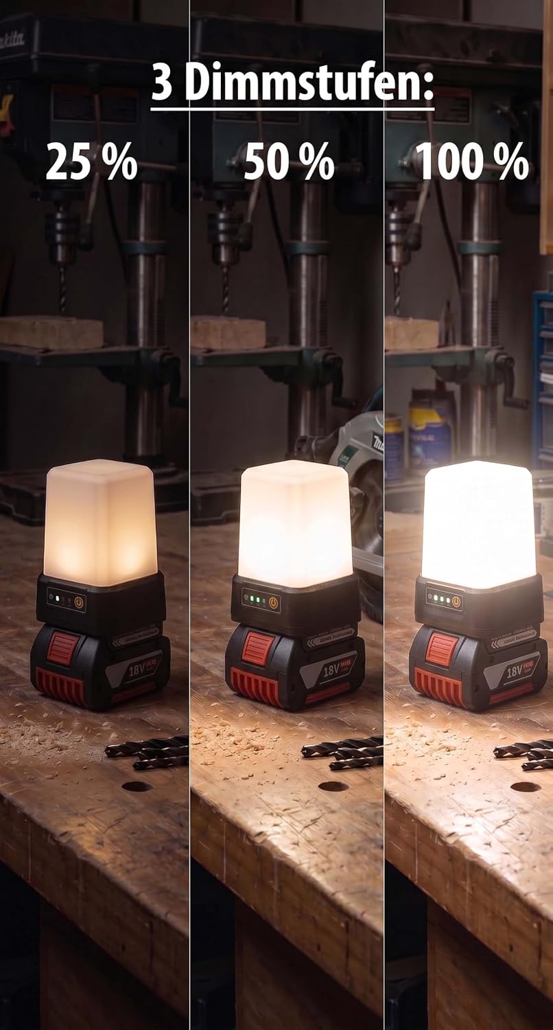 LED-Arbeitsleuchte mit 180° klappbarem Bosch-Adapter, 180° Klappbar Bosch-adapter