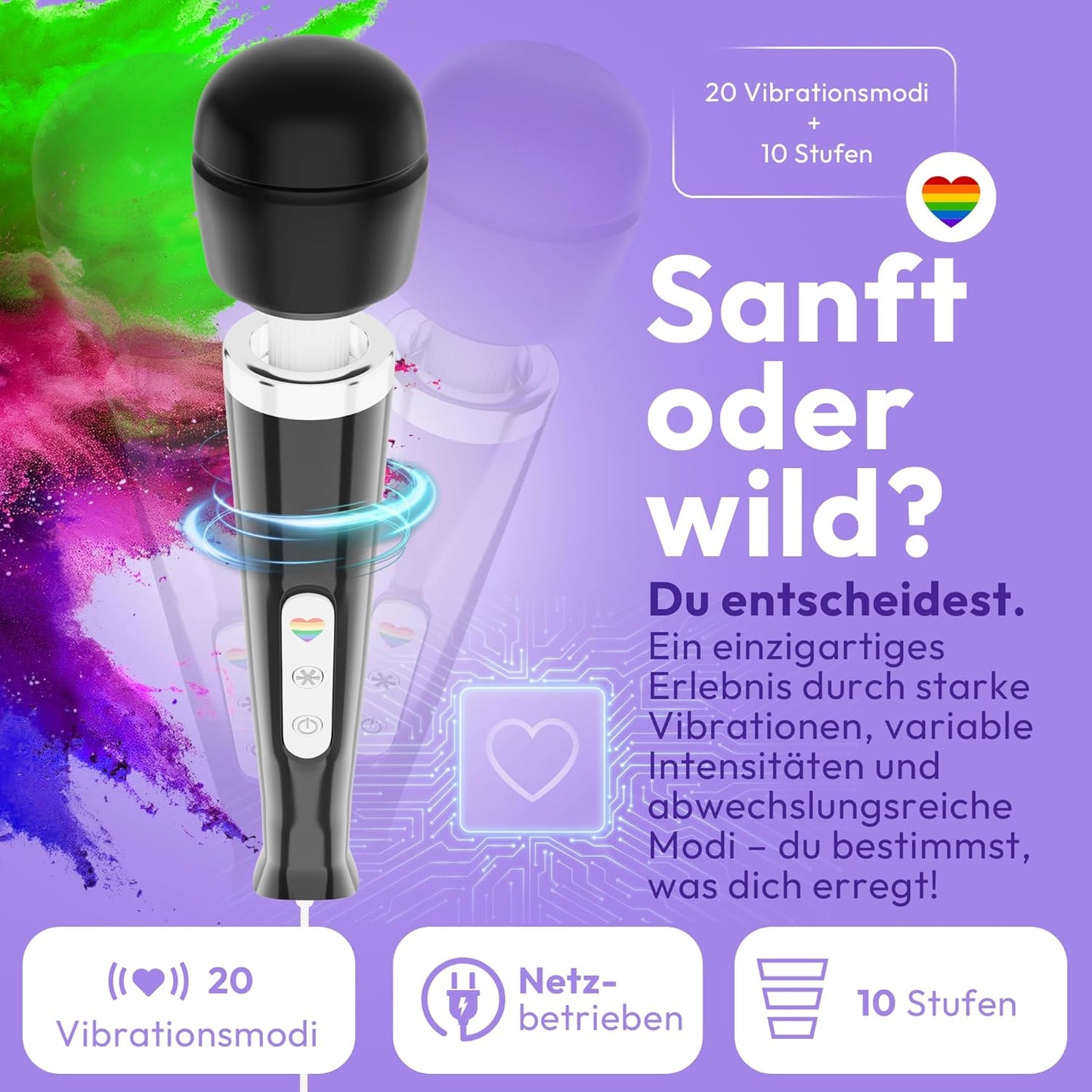 Vibrator mit App-Steuerung, Schwarz