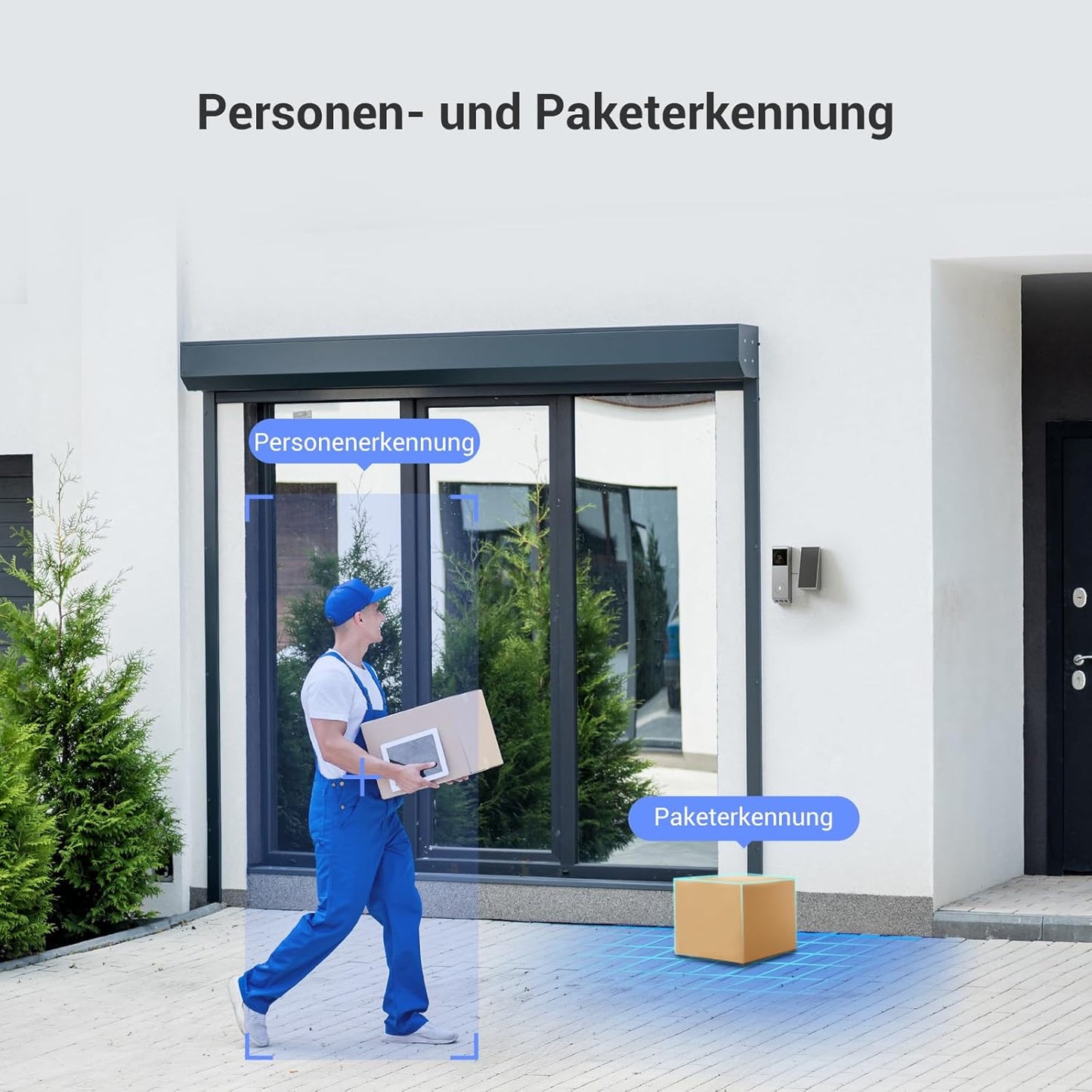 Video Türklingel mit Doppelkamera & Solarpanel, Video Türklingel mit Chime