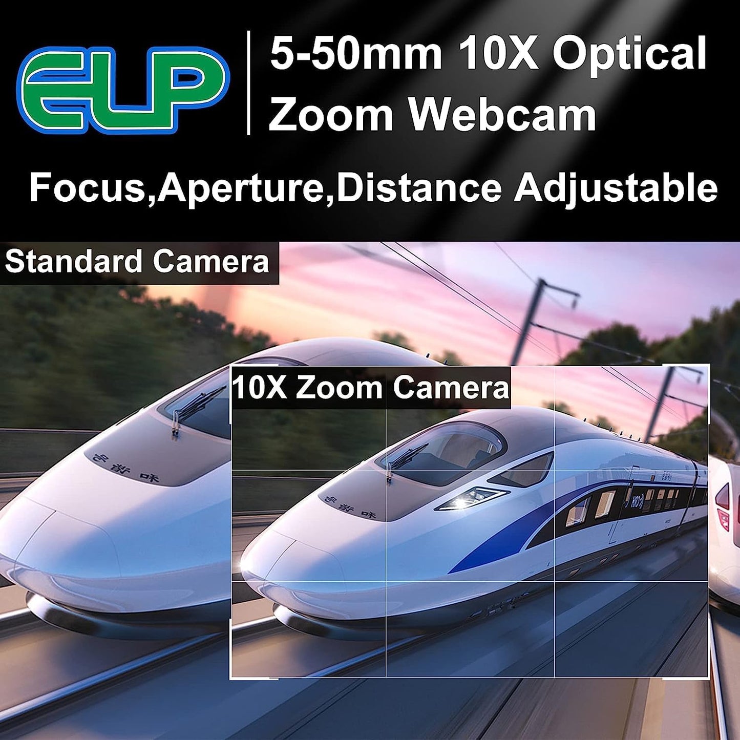 USB Webcam mit Optischem Zoom und Variablen Fokus, 1080P H.264 0.01Lux Webcam
