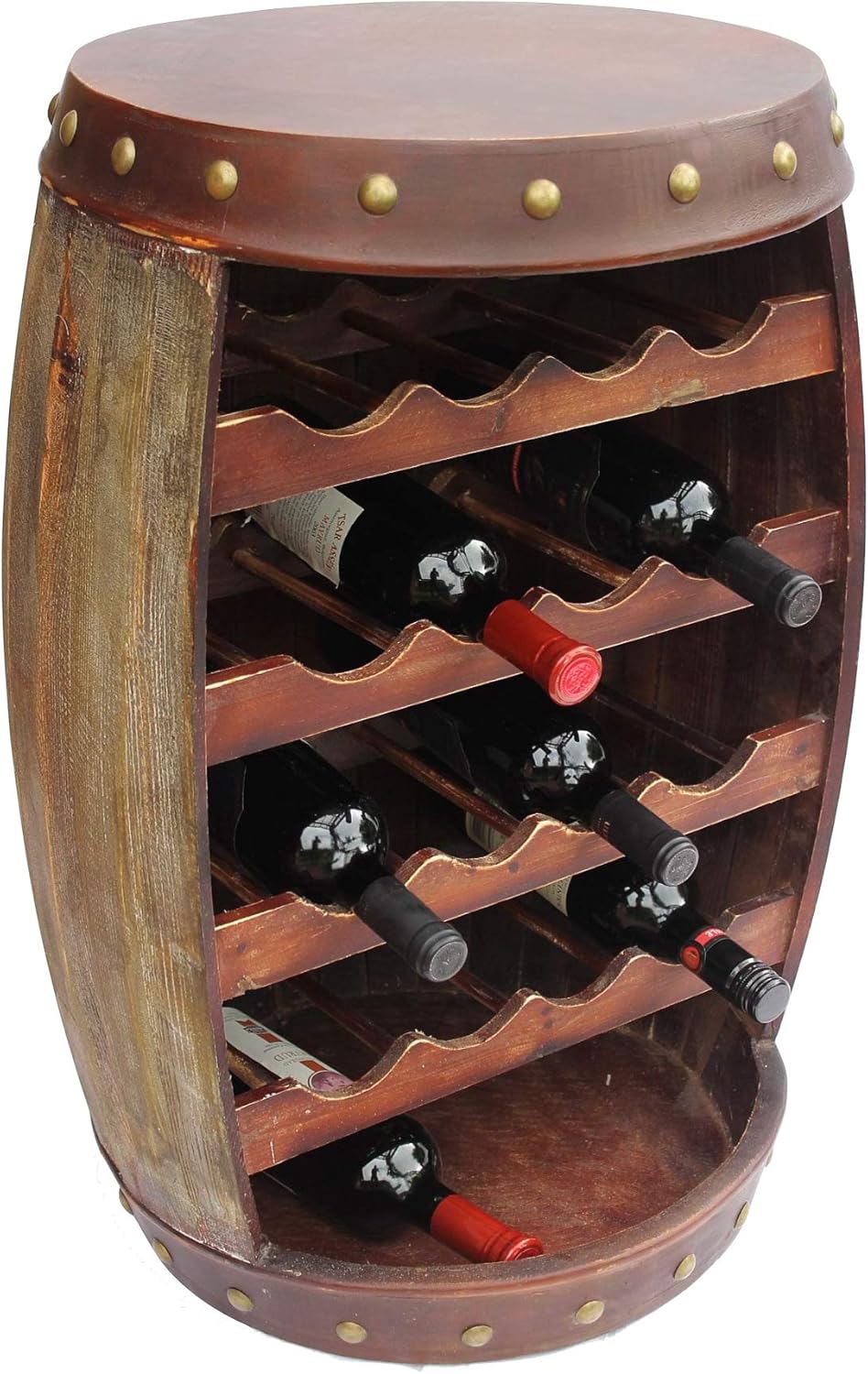 Weinregal mit Ablage in Fassoptik